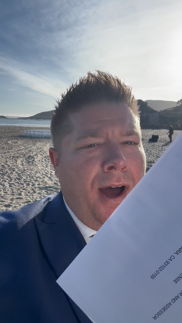 Beach wedding paperwork signing hack! @pronouncedbypatrick #weddings #weddingideas #weddingplanning #officiant #weddingofficiant #weddinginspiration #marriage #marriagelicense #celebrant #marriagememes #officiantservices #california #pasorobles #sanluisobispocounty #weddingphotoinspiration #beachweddings #love #centralcoastweddings #officiantservices #californiaofficiant #pasoroblesweddings #sloweddingplanners #slowedding