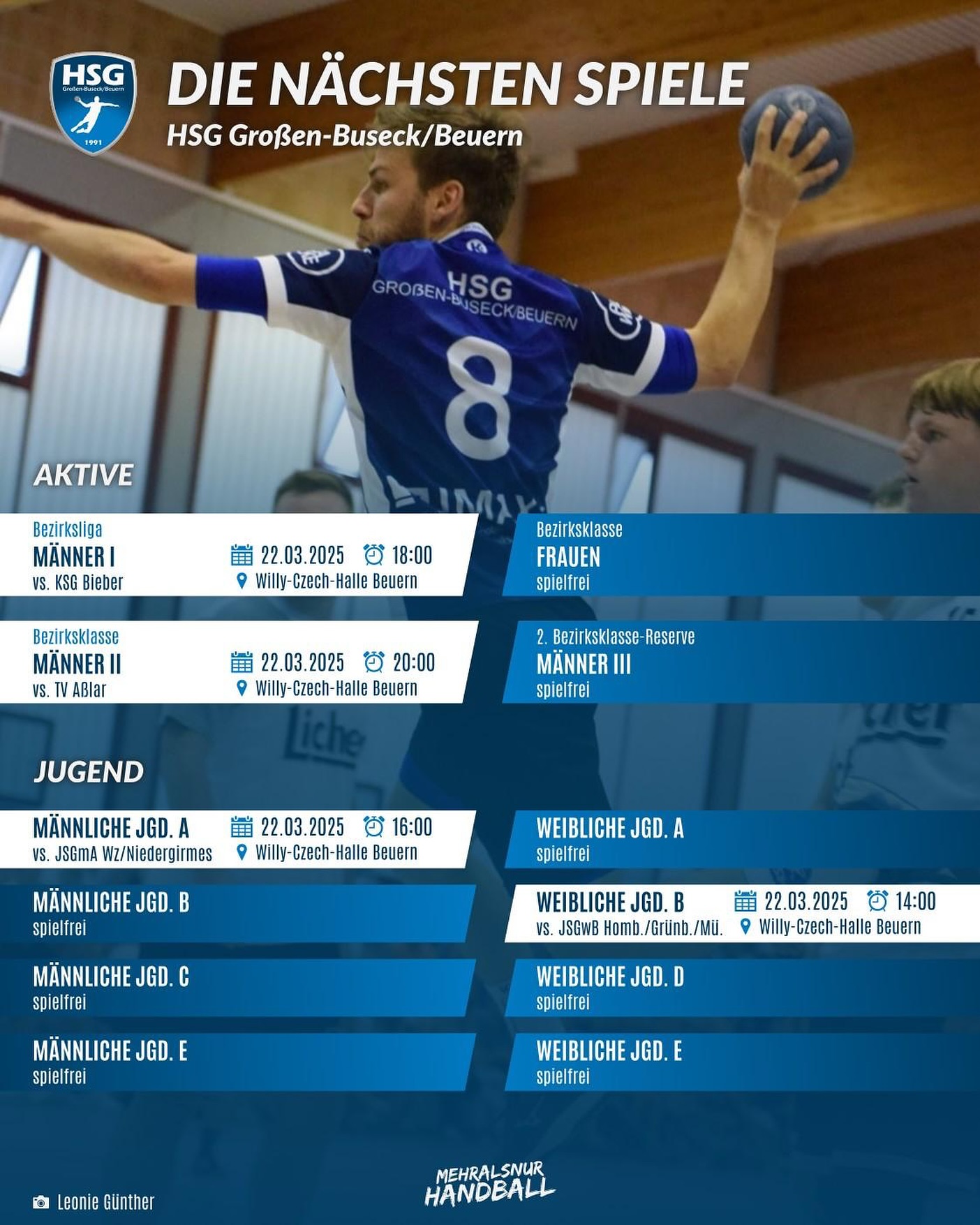 Die Spiele vom Wochenende
#HSGBuseck
#MehrAlsNurHandball
#Handball