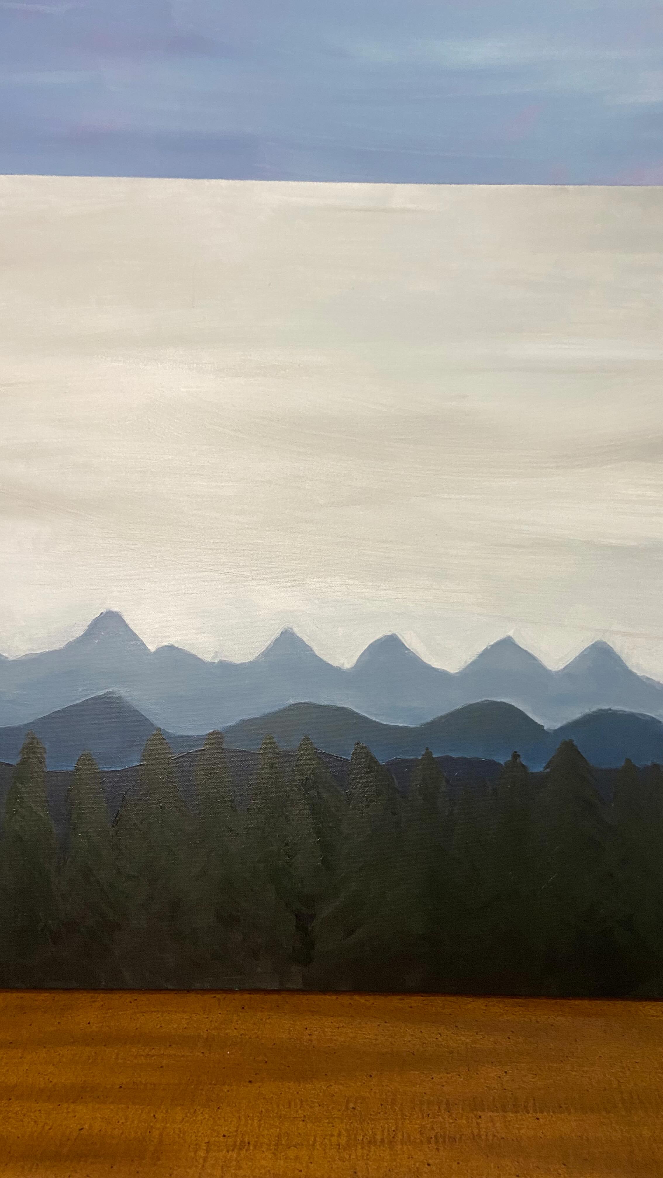 Start of the blue ridge mountains. Why did I choose the tiniest brush available for the sky? 🤷🏻♀️🤷🏻♀️🤷🏻♀️
#blueridgemountains #blueridge #blueridgepainting
