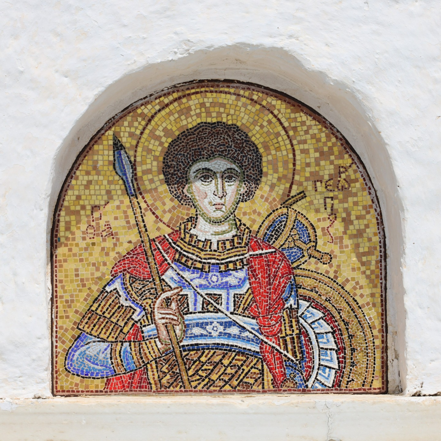 Hagios Georgios. Mosaic decoration on a church in Ios island
#travel_greece
#travel_greece_around
#greekholidays
#greekisland
#greece
#cyclades