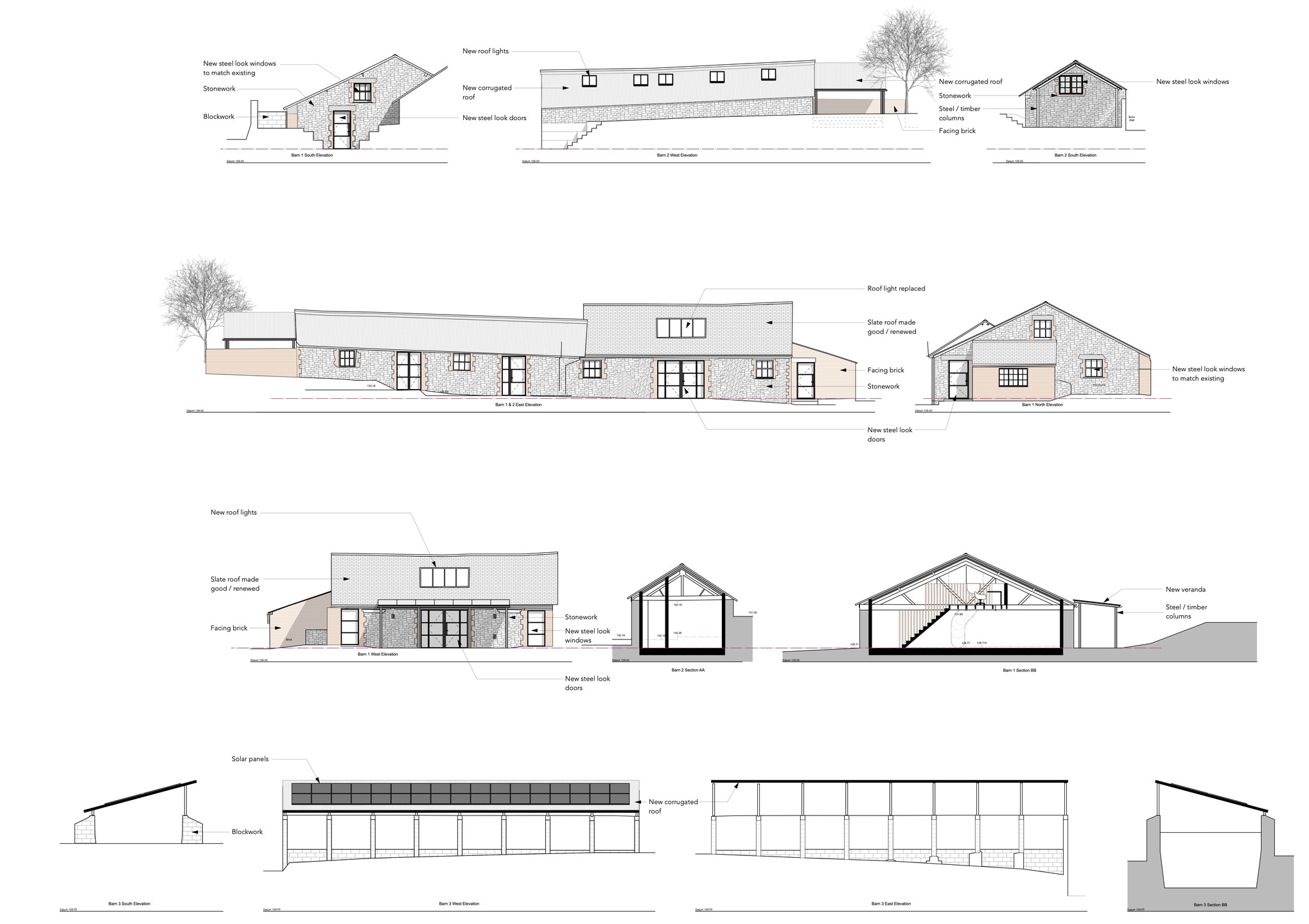 Proposed elevations for barn conversion in Herefordshire.
#barnconversion