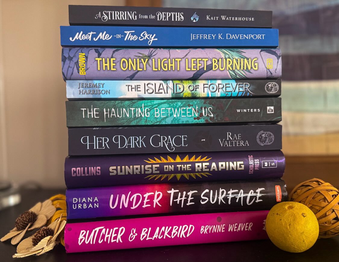 UP NEXT…
Here’s a stack of the books I plan on reading next! There’s so many good ones, I’m going to have trouble deciding! Have you read any of these? Which should I start with?
Currently Reading:
Sunrise on the Reaping
Under the Surface
📚:
Butcher and Blackbird by @brynne_weaver
Under the Surface by @dianaurban
Sunrise on the Reaping by @suzannecollins
Her Dark Grace by @rae.valtera
The Haunting Between Us by @pmwintersauthor
The Island of Forever by @jeremeyhwrites
The Only Light Left Burning by @erikjb
Meet Me In The Sky by @jeffreykdavenport
A Stirring From The Depths by @kwaterhouseauthor