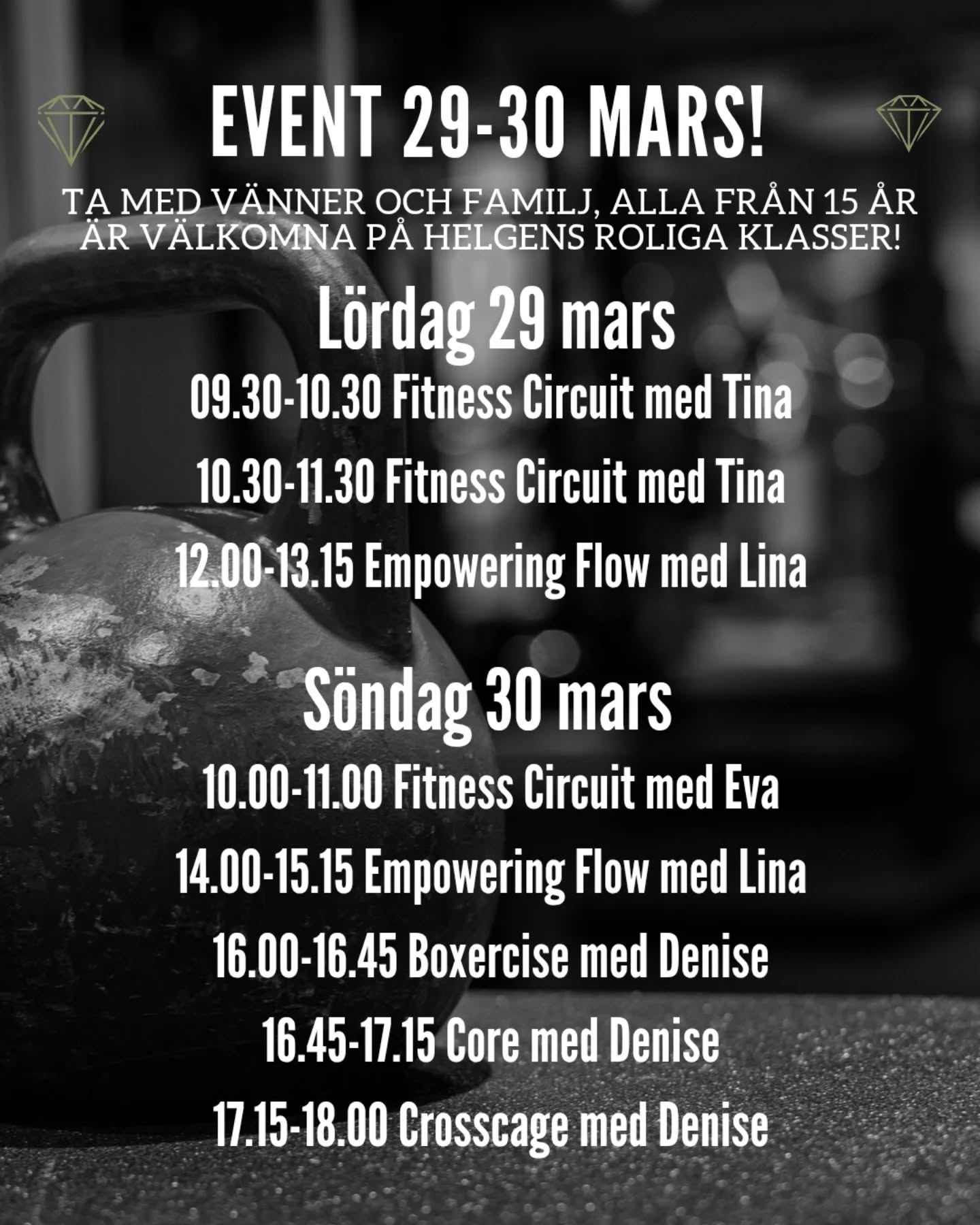 Fullspäckat schema för helgens öppethus!
Hoppas vi ses!