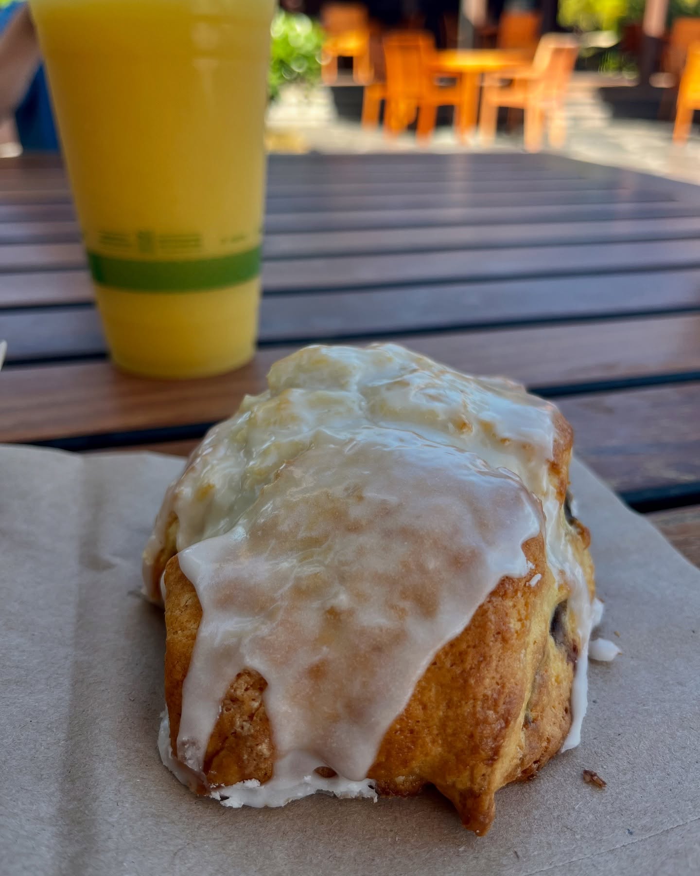 One of the many favorites at Hualalai Trading Company - the blueberry scone and fresh juice on the most perfect morning.