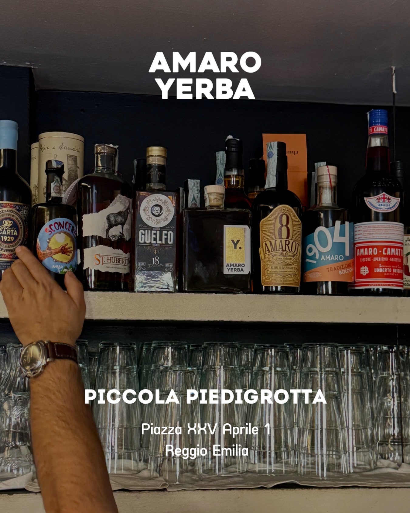 Da oggi Amaro Yerba è anche da Piccola Piedigrotta!
Nel cuore di Reggio Emilia, in un ristorante che celebra la cucina e il buon bere, potrai provarlo liscio come digestivo dopo cena, nella cornice calda e accogliente della Piccola Piedigrotta.
Il titolare è un grande appassionato di amari, con oltre 150 etichette selezionate con cura.
Siamo felici e orgogliosi di entrare a far parte di questa collezione, curata da un vero intenditore.
Realizzato con un blend selezionato di Yerba Mate, infuso a freddo, Amaro Yerba ha un profilo unico: note erbacee, legnose e una delicata sfumatura torbata. Nessun additivo. Nessun aroma artificiale. Solo identità e passione.
Scoprilo da Piccola Piedigrotta a Reggio Emilia.
Amaro Yerba ti aspetta! 🧉
#amaroyerba #amaro #amaroitaliano #yerbamate #reggioemilia #piccolapiedigrotta