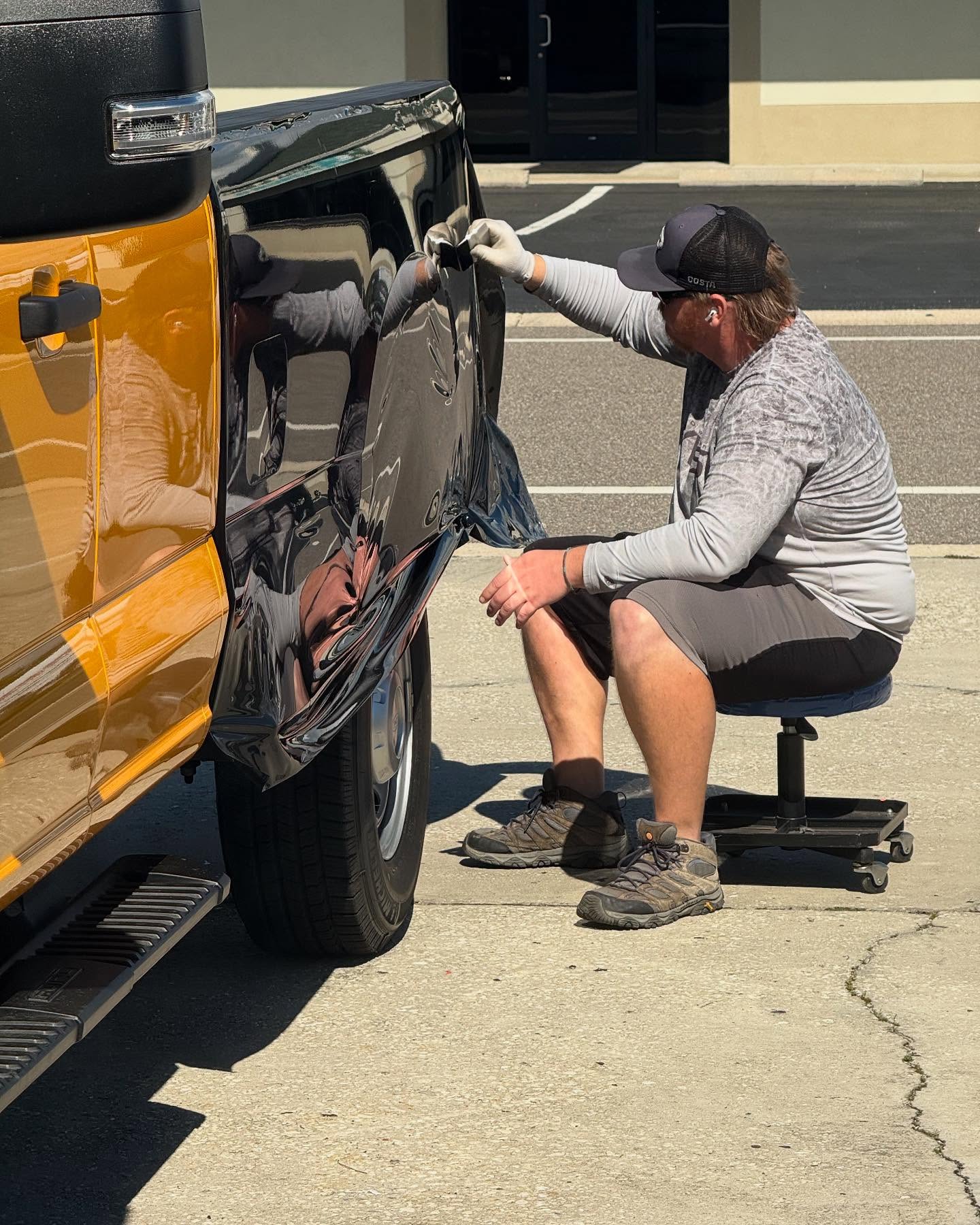 School bus yellow to black gloss for Ajax! 1 every day!