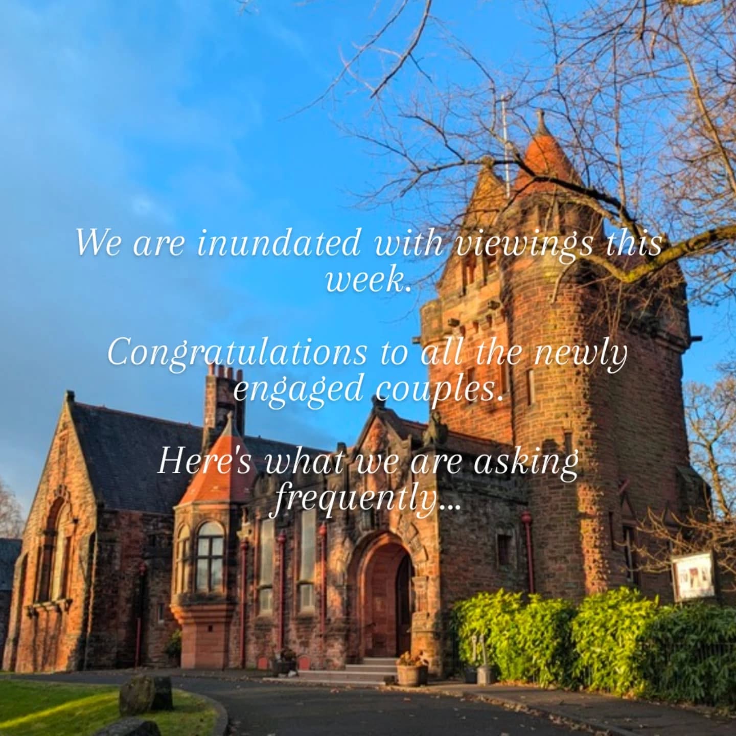 We are loving meeting all our new couples this week. Some things to remember.
.
🎊 Yes to confetti - outside and biodegradable
🎶 We do not have a built in PA system, but we have 3 pianos and you can hire in speakers
🌺 Be bold and creative with your décor
👨🏻🍳 Bring in your own caterer or food trucks
💃🏻 You can create the perfect party atmosphere
🪑 We have both round and trestle tables
📸 The park, the train station, the lodge all beautiful photo spots
.
Organise your viewing today!
.
#pollokshields #pollokshieldsburghhall #glasgow #glasgowweddingplanning #glasgowweddingvenues #glasgowweddingvenue #weddingvenueglasgow #weddingscotland #weddingvenuesglasgow #wesdinginspiration #weddinginspo #weddingglasgow #weddingsuppliersglasgow #weddingday #weddingvenue #weddingplannerscotland #weddingsinscotland #newlyengaged #engagedscotland #engaged #uniquevenueglasgow #historicvenueglasgow #uniquevenue