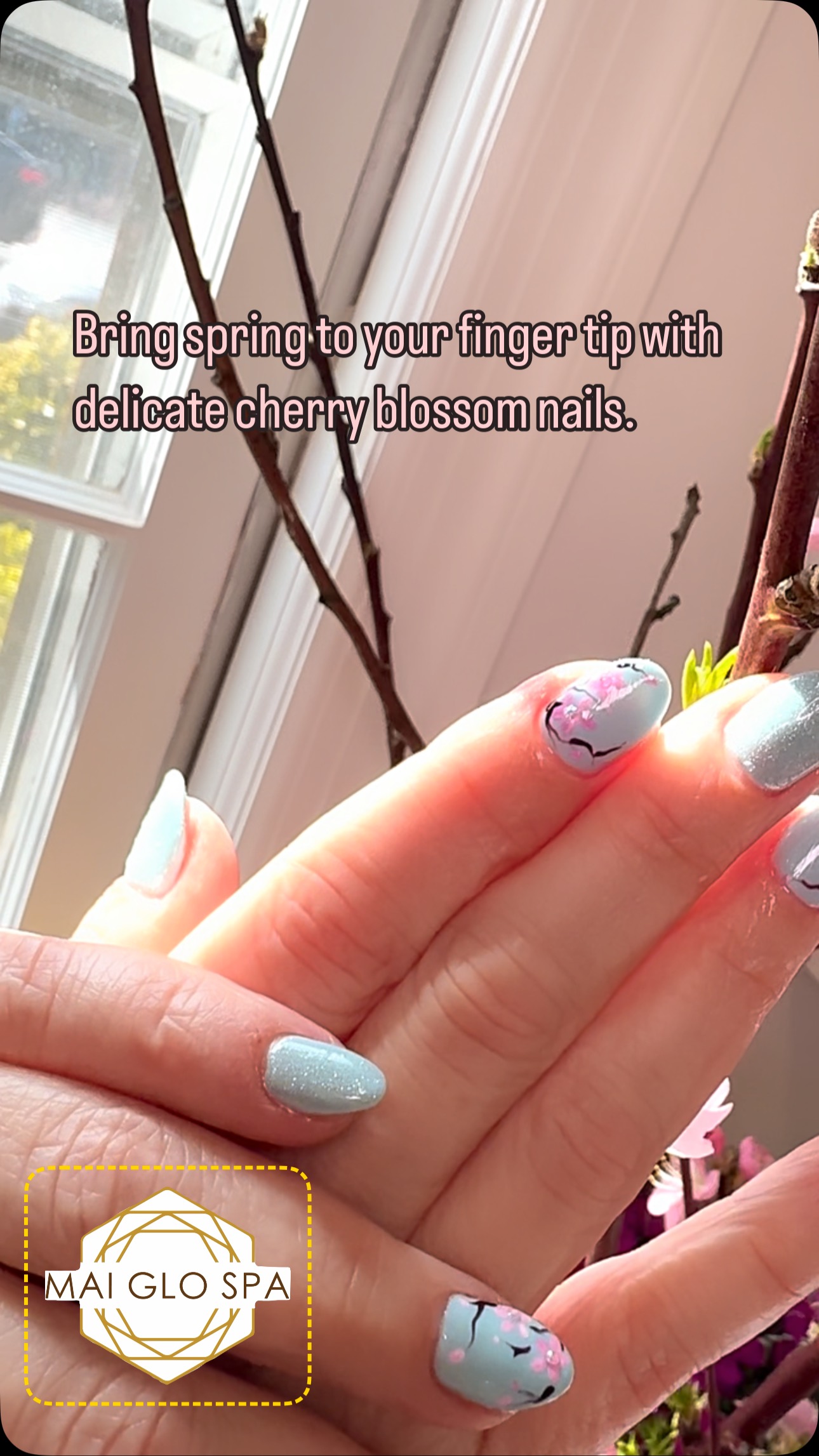 Welcome Spring in Style with Cherry Blossom Nails! ✨ Embrace the beauty of the season with delicate, floral-inspired nail art. Bring spring to your fingertips and let your nails bloom! Book your appointment today @maiglospa