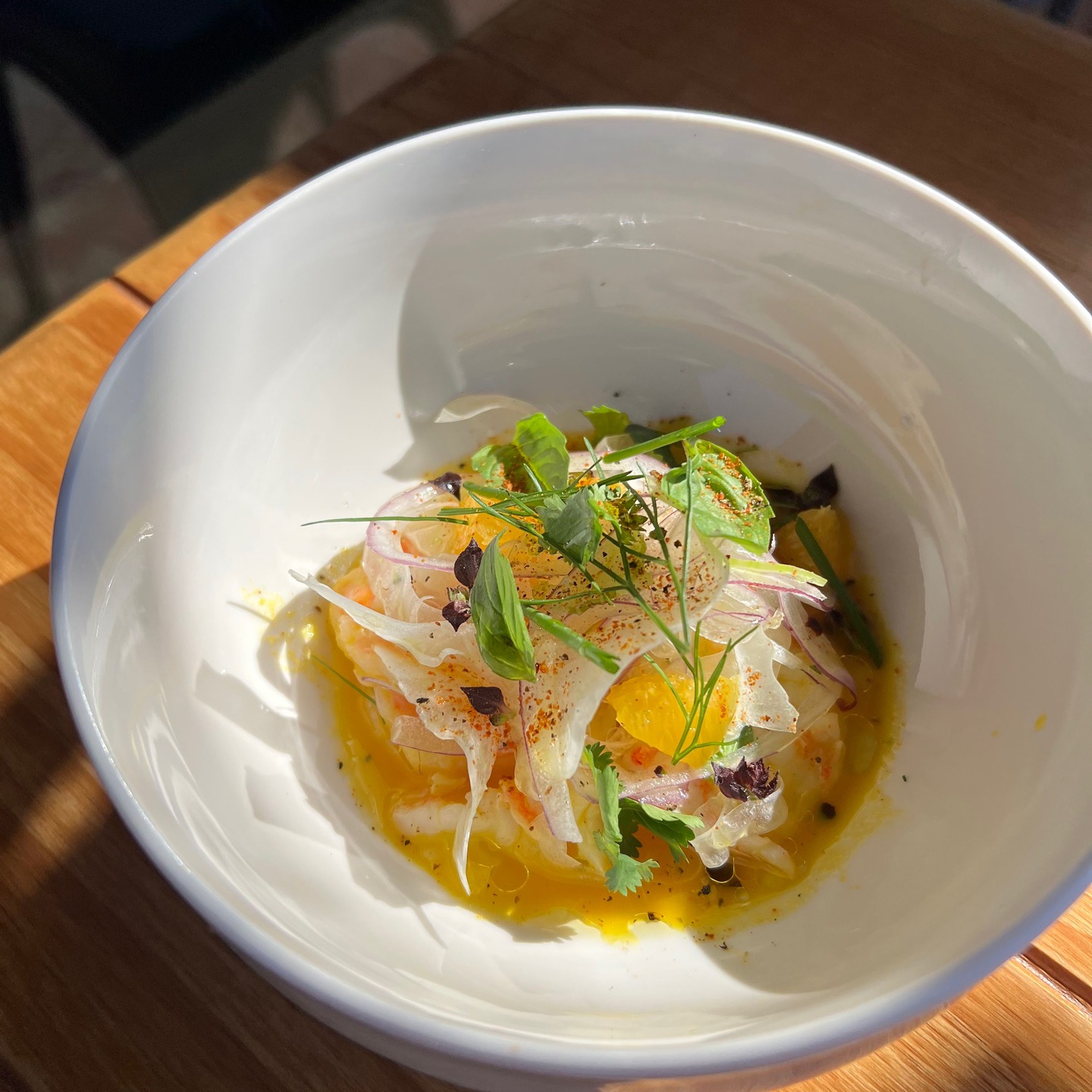 special alert....1st up Tuna Ceviche w/ Fennel, Citrus and Saffron Leche De Tigre 2nd Pic is Tapioca Croquettes w/ Comte Cheese and Espelette Pepper