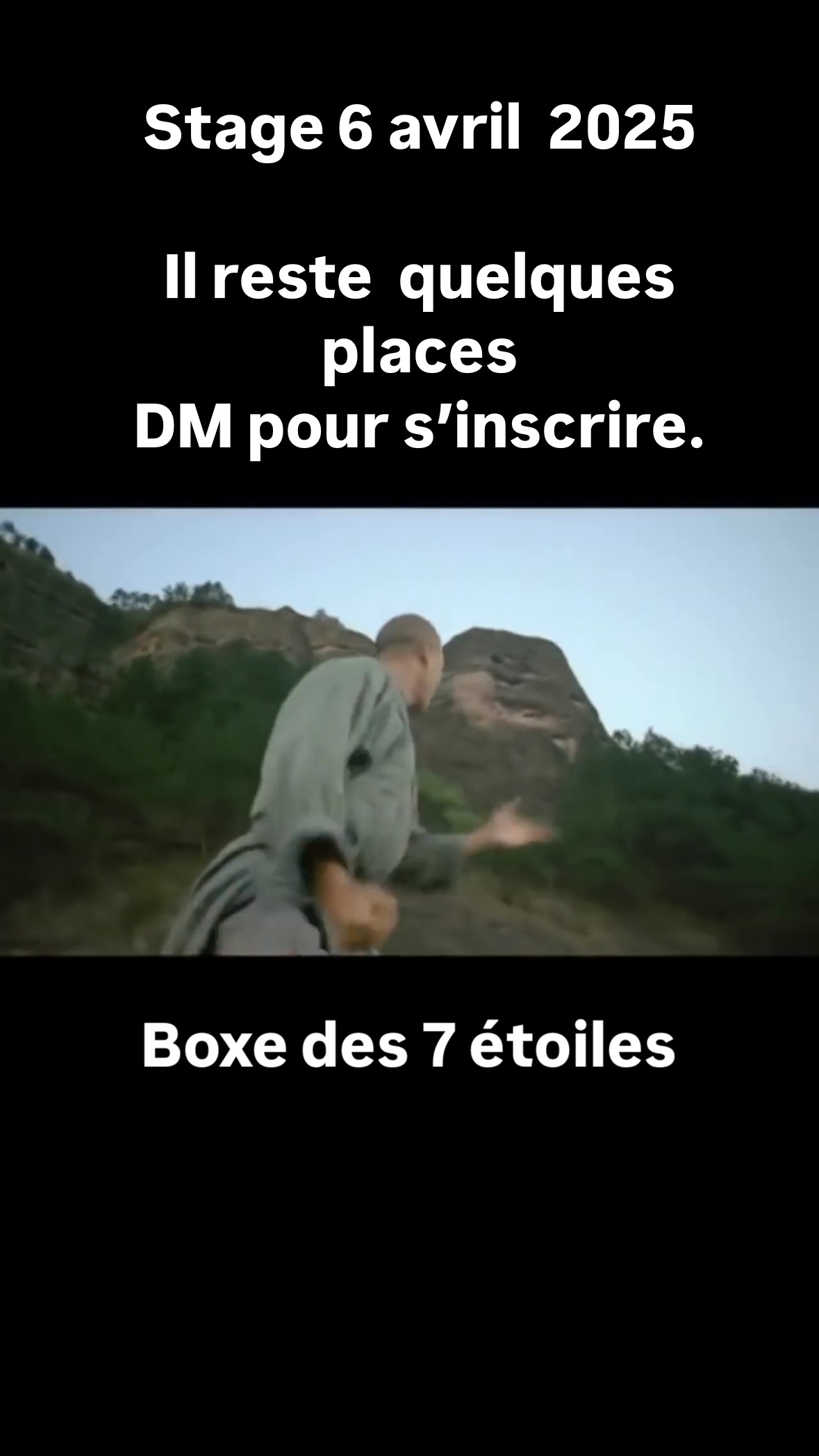 🌟 **Ce que vous apprendrez lors du séminaire :** 🌟
1️⃣ **Qi Gong (Yi Jin Jing) :** Renforcez vos tendons et vos muscles avec cette pratique ancestrale. Idéal pour améliorer la flexibilité, l’équilibre et la paix intérieure.
📅 Samedi 5 avril | 14:00–17:00
2️⃣ **Qi Xing Quan (Boxe des 7 Étoiles) :** Maîtrisez l’art du Kung Fu Shaolin avec cette forme dynamique. Parfait pour développer la force, la concentration et la discipline.
📅 Dimanche 6 avril | 15:00–18:00
📩 **Réservez votre place dès aujourd’hui !**
📞 07.87.80.38.92
📧 shaolincksf@gmail.com #kungfushaolin #QiGong #QiXingQuan #SifuShiHengJun #thewayofshaolin #qigongpractice #qigong