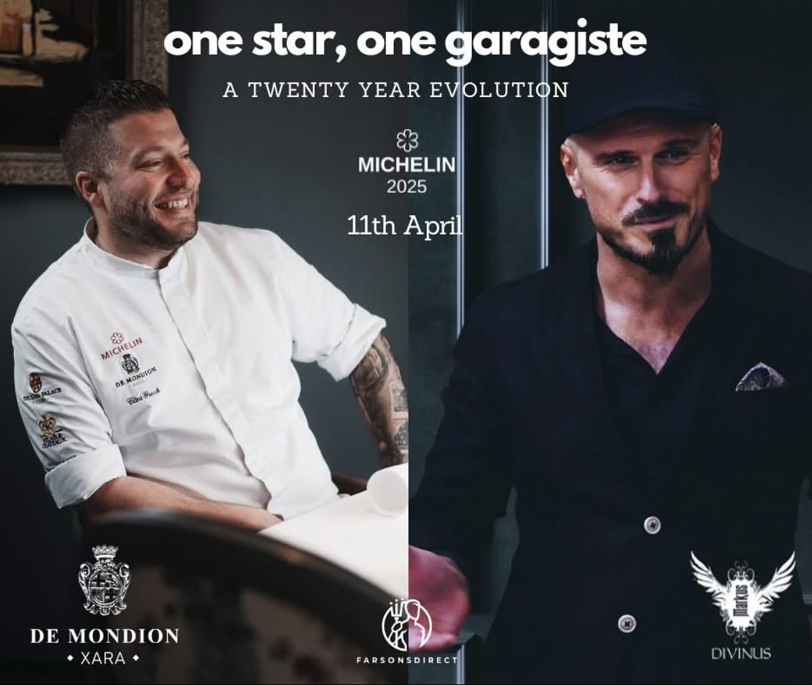 Join us for a one-night-only experience as Markus Divinus partners with Michelin-starred De Mondion for an unforgettable evening of rare wines, refined cuisine, and true artisanal spirit.
Expect exceptional vintages, bold flavours, and a celebration of craftsmanship at the highest level.
Seats are extremely limited—book now:
https://demondion.xaracollection.com/#book-a-table
#OneStarOneGaragiste #MichelinStar2025 #WineExperience #MarkusDivinus #FarsonsDirect #DeMondion