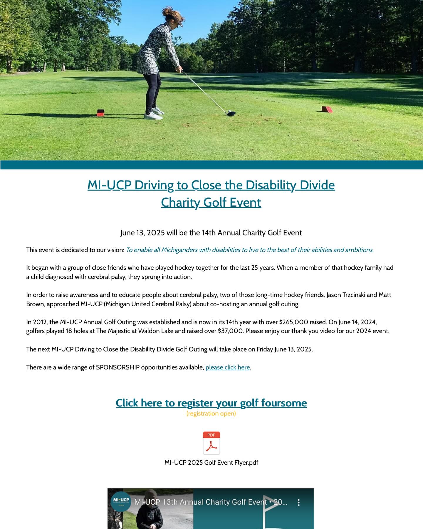The Griffin James Foundation is a proud sponsor of the 2025 MI-UCP Driving to Close the Disability Divide Charity Golf Event! https://www.mi-ucp.org/golfevent