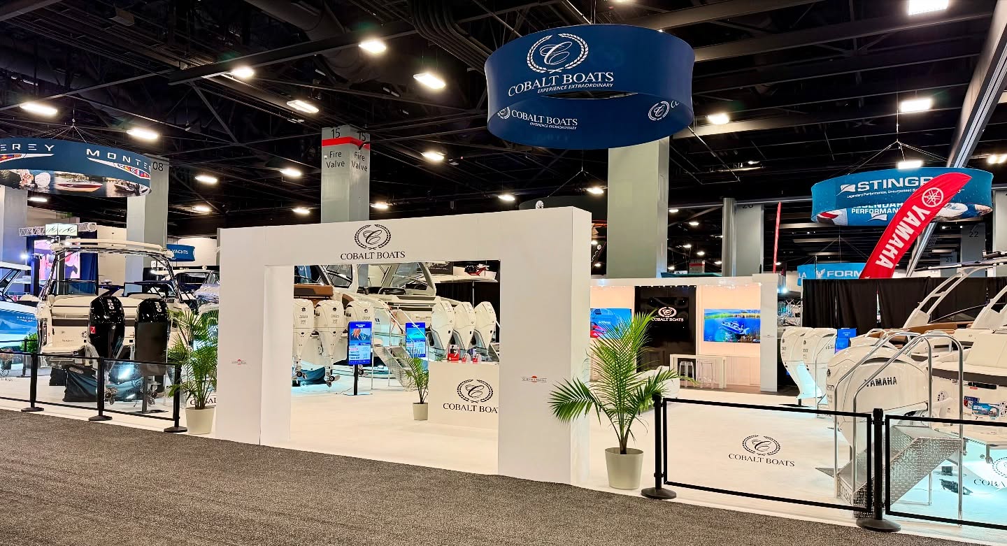 Miami International Boat Show - COBALT // Custom Exhibit Design, Management & Setup by MK Displays mibs @cobaltboats @sundancemarinepompanobeach