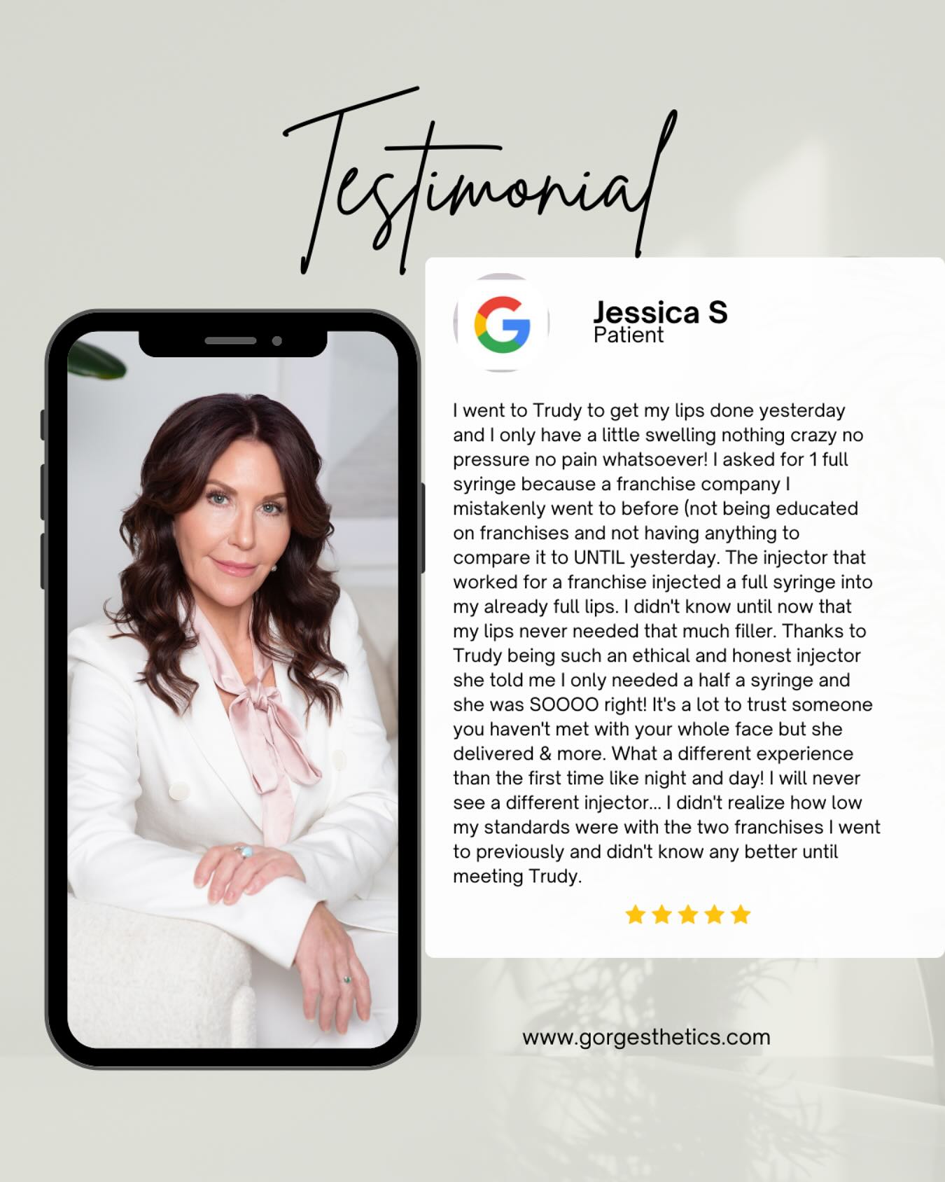 ⭐️⭐️⭐️⭐️⭐️
There is a different feel when you go to a boutique rather than a big box store…
•
•
🍭What a SWEET review!
I appreciate you, Jessica!
🍭
🍬
🧁
Reserve your spot today!
🔝𝓒𝓵𝓲𝓬𝓴 𝓸𝓷 𝓶𝔂 𝓹𝓻𝓸𝓯𝓲𝓵𝓮~𝓽𝓸 𝓫𝓲𝓷𝓰𝓮 𝓶𝓸𝓻𝓮 𝓬𝓸𝓷𝓽𝓮𝓷𝓽 ♥️
𝓟𝓻𝓲𝓬𝓲𝓷𝓰 𝓪𝓷𝓭 𝓢𝓮𝓻𝓿𝓲𝓬𝓮𝓼 𝓬𝓪𝓷 𝓫𝓮 𝓯𝓸𝓾𝓷𝓭 𝓸𝓷 𝓶𝔂 𝔀𝓮𝓫𝓼𝓲𝓽𝓮.
𝓛𝓲𝓷𝓴 𝓲𝓷 𝓑𝓲𝓸⬆️
👩🏻⚕️Trudy DiFranco RPN
📍Burlington, Ontario
📲905-975-6788
#botoxburlington
#brotoxburlington
#lipfillerburlington
#cheekfillerburlington
#chinfillerburlington
#jawlinefillerburlington
#dysportburlington
#prpburlington
#microneedlingburlington
#alumiermdburlington
#nasolabialfolds
#marionettelines
#chemicalpeel
#fatdissolving
#cannulalips
#collagenstimulation
#neckfat
#brafat
#lovehandles
#xeominburlington
#vampirefacial
#radiesseburlington
#exosomes
#purasomes
#xeominburlington