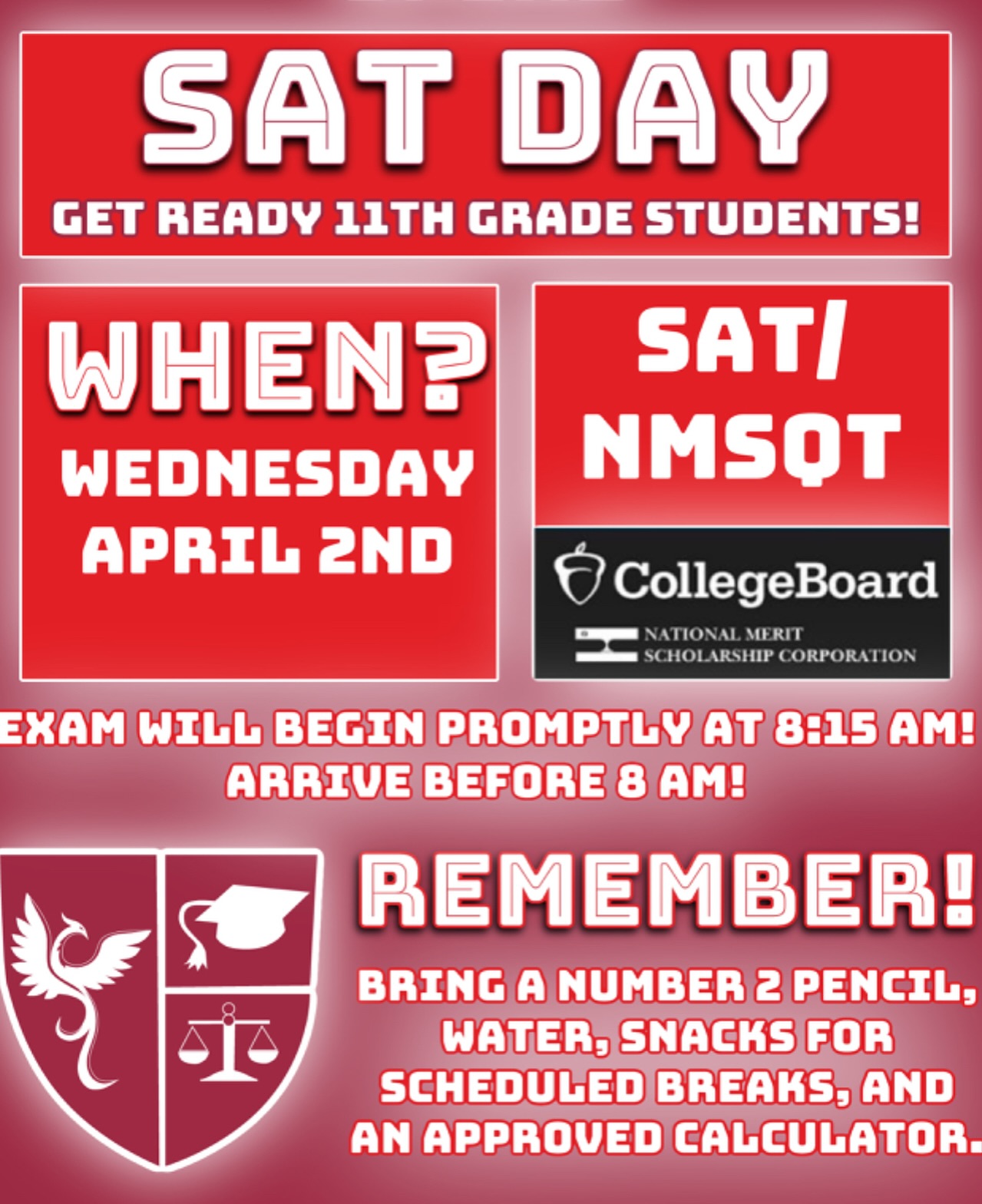 Next Wednesday 4/2‼️ SAT school day here at Spire for our 11th grade students!
.
.
.
#fairfieldcounty #westchestercounty #connecticut #connecticutschools #privateschool #privatemiddleschool #privatehighschool #therapeuticschool #therapeuticdayschool #specialeducation #bethelct #brookfieldct #darienct #fairfieldct #greenwichct #reddingct #newcanaanct #norwalkct #ridgefieldct #stamfordct #westonct #westportct