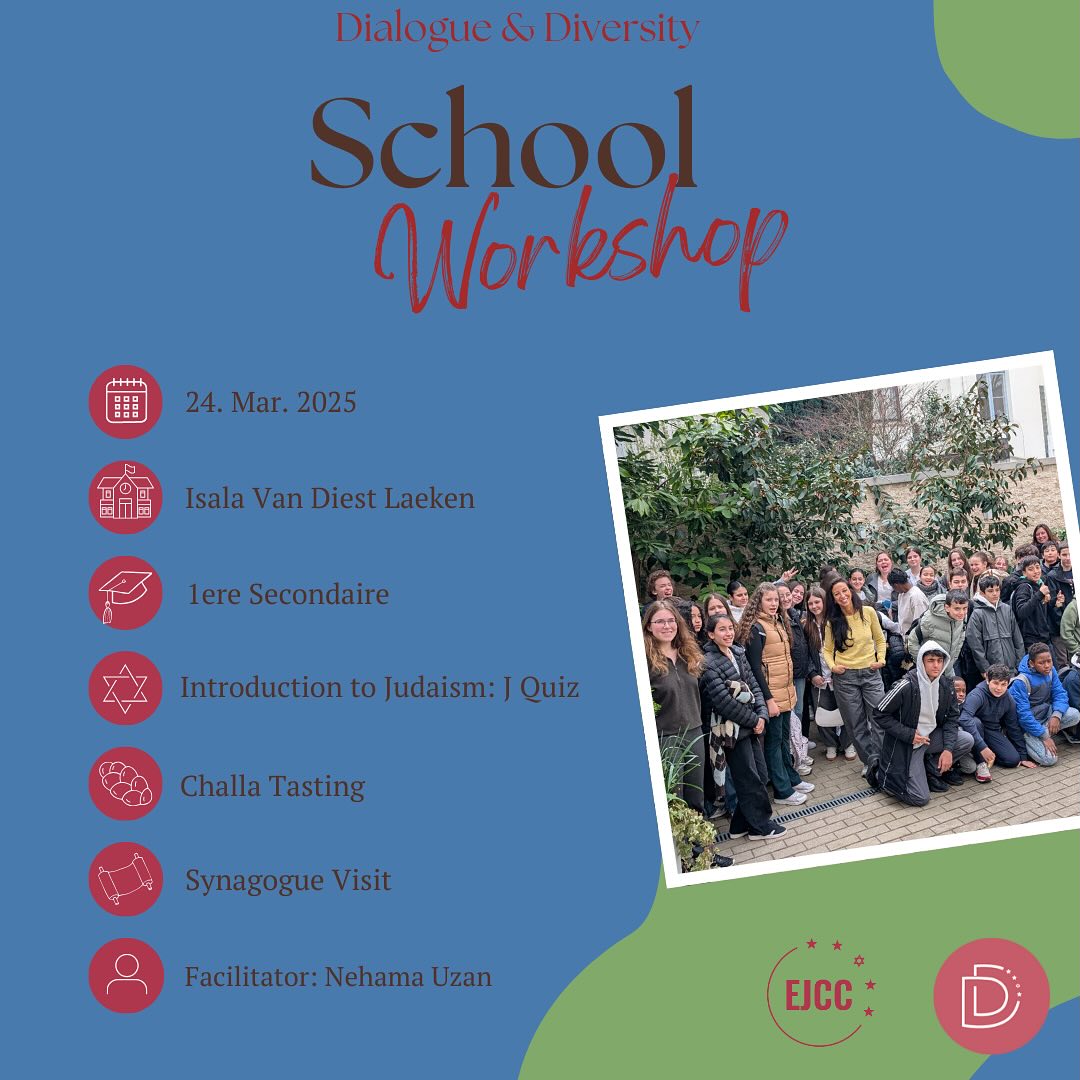 Today we had the amazing opportunity to welcome a huge grup of students from Isala Van Diest from Laeken for a visit to the synagogue.