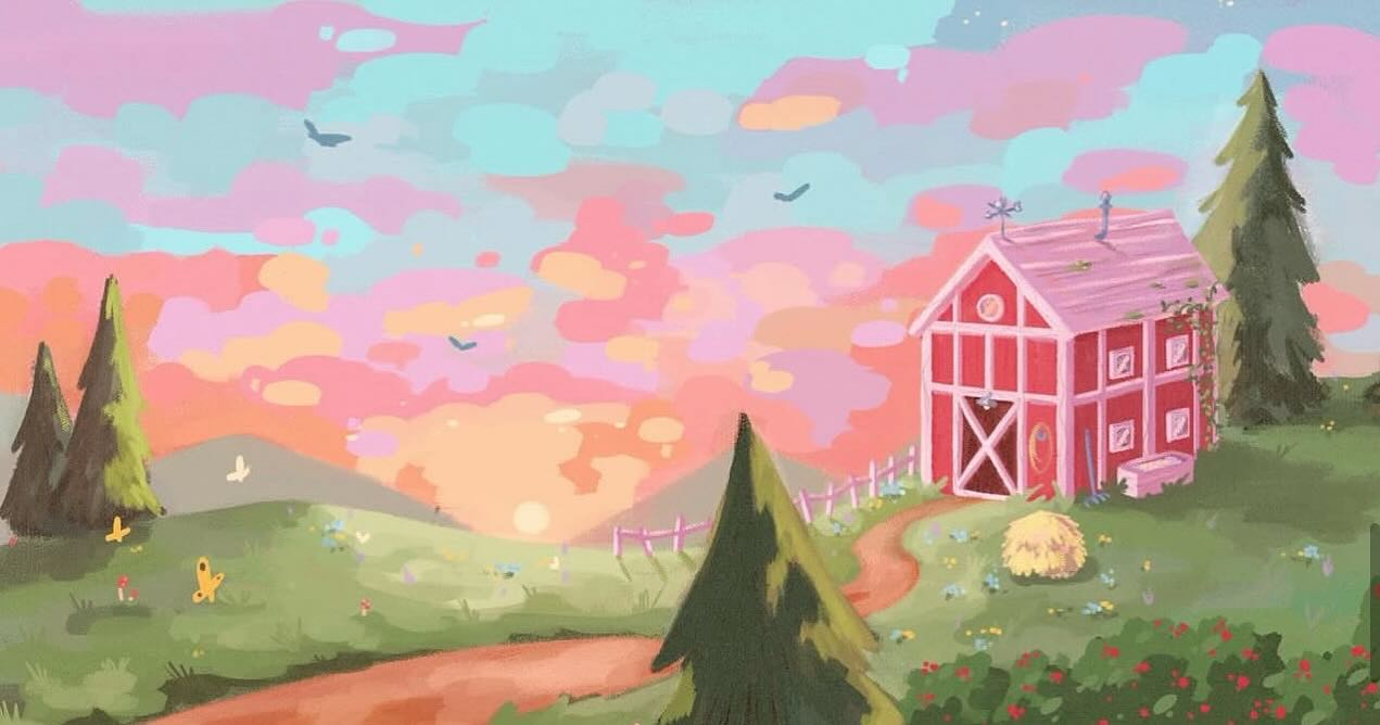 Esta ilustración es una puerta de entrada a la magia de la colección Farm. 🐑✨ Descubre donde pasan el tiempo los amigos Rosy, Nil, Gigi, Beatrice y Coop. ¿Listos para una aventura en la granja? 🌈🕶️ #SumsunFarm #Sumsun #Summies