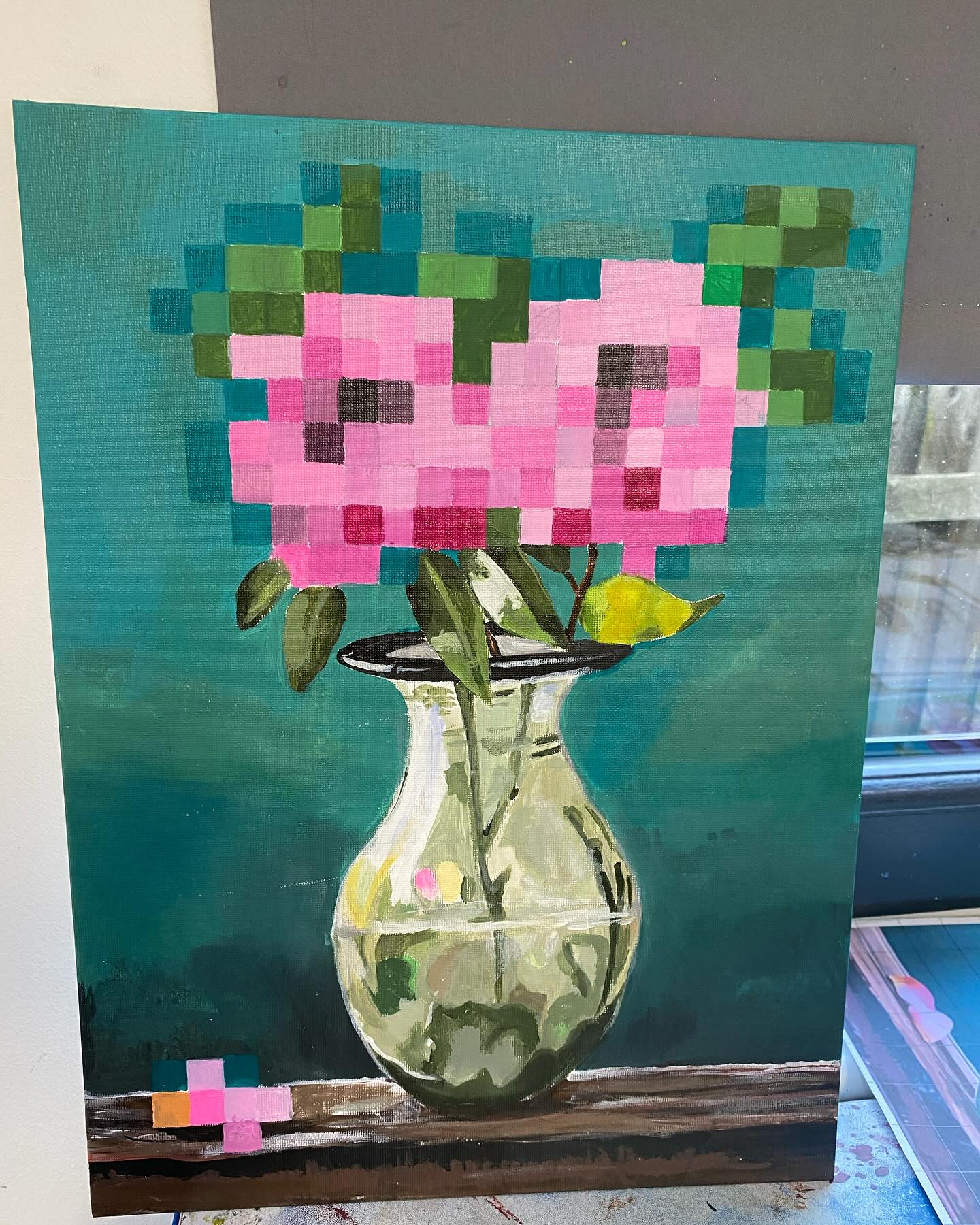 Loving Courtney’s pixel painting!! #pixelart #yda #youngdesignersacademy #godalmingart #guildfordart