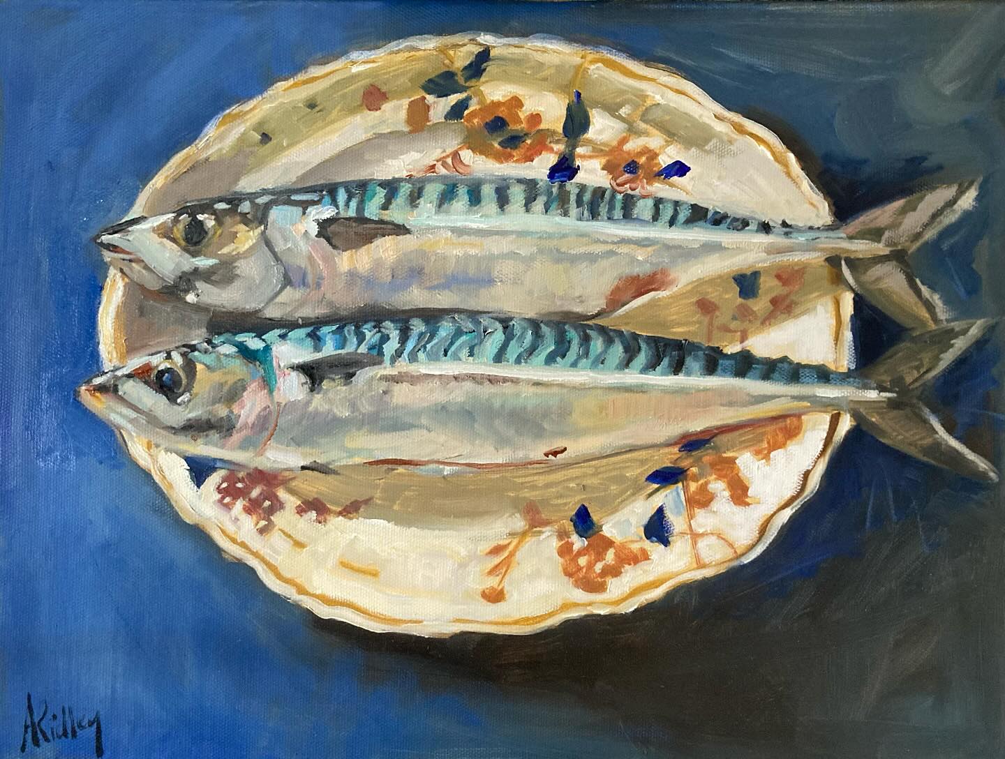 A little fishy for your dishy. Some mackerel ready to be eaten now. The cats will be happy!
#mackerel #fish #fishpainting #fishpaintings #fishpaintingsofinstagram #mackerelonaplate #fishstillife #thefishbox #woodbridge #suffolkcountyartist #suffolkartist #artforsale #woodbridgeartist #oilpainter