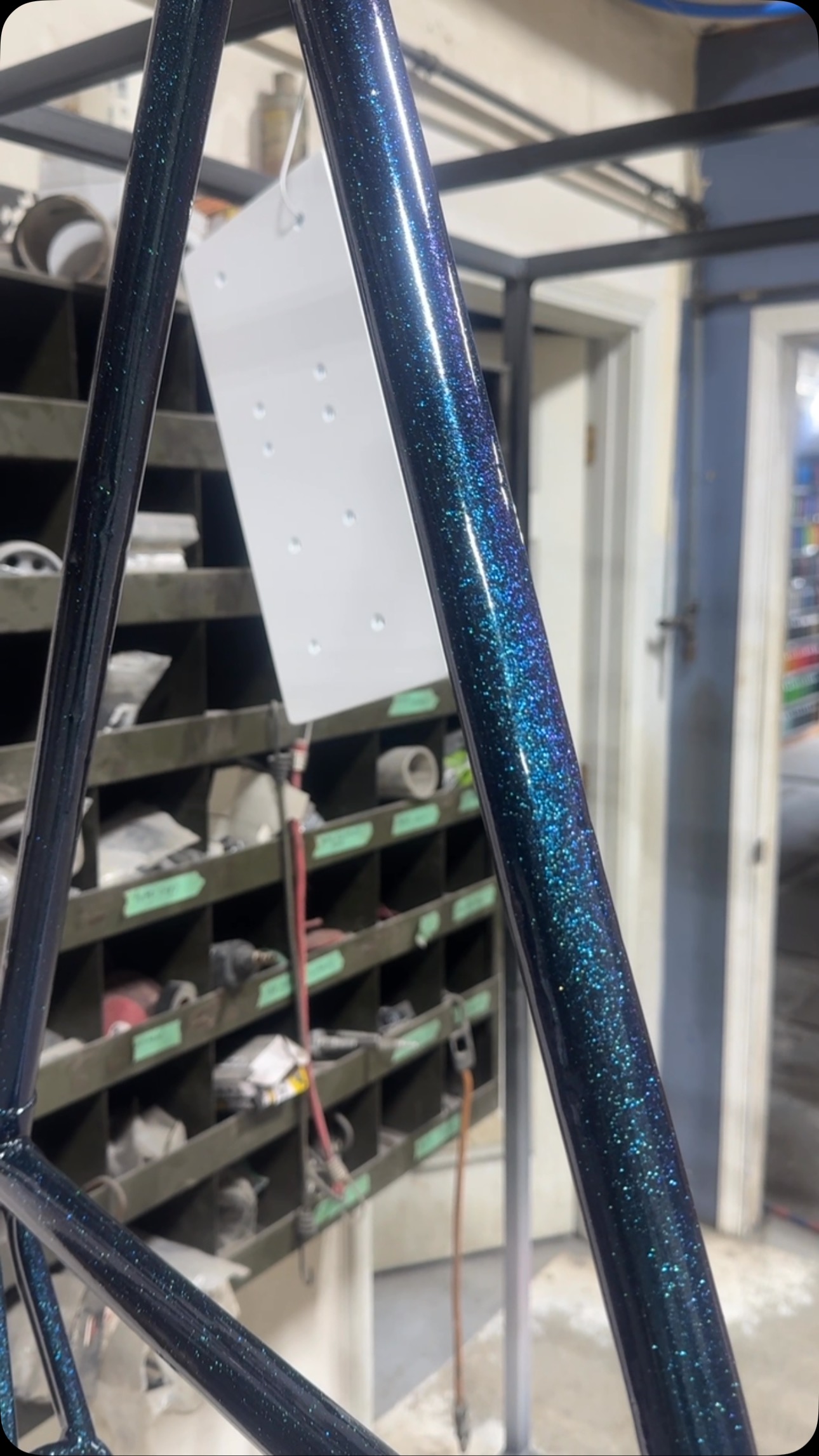 Bicycle 🚲 coated in Black with Chameleon Sapphire clear coat.