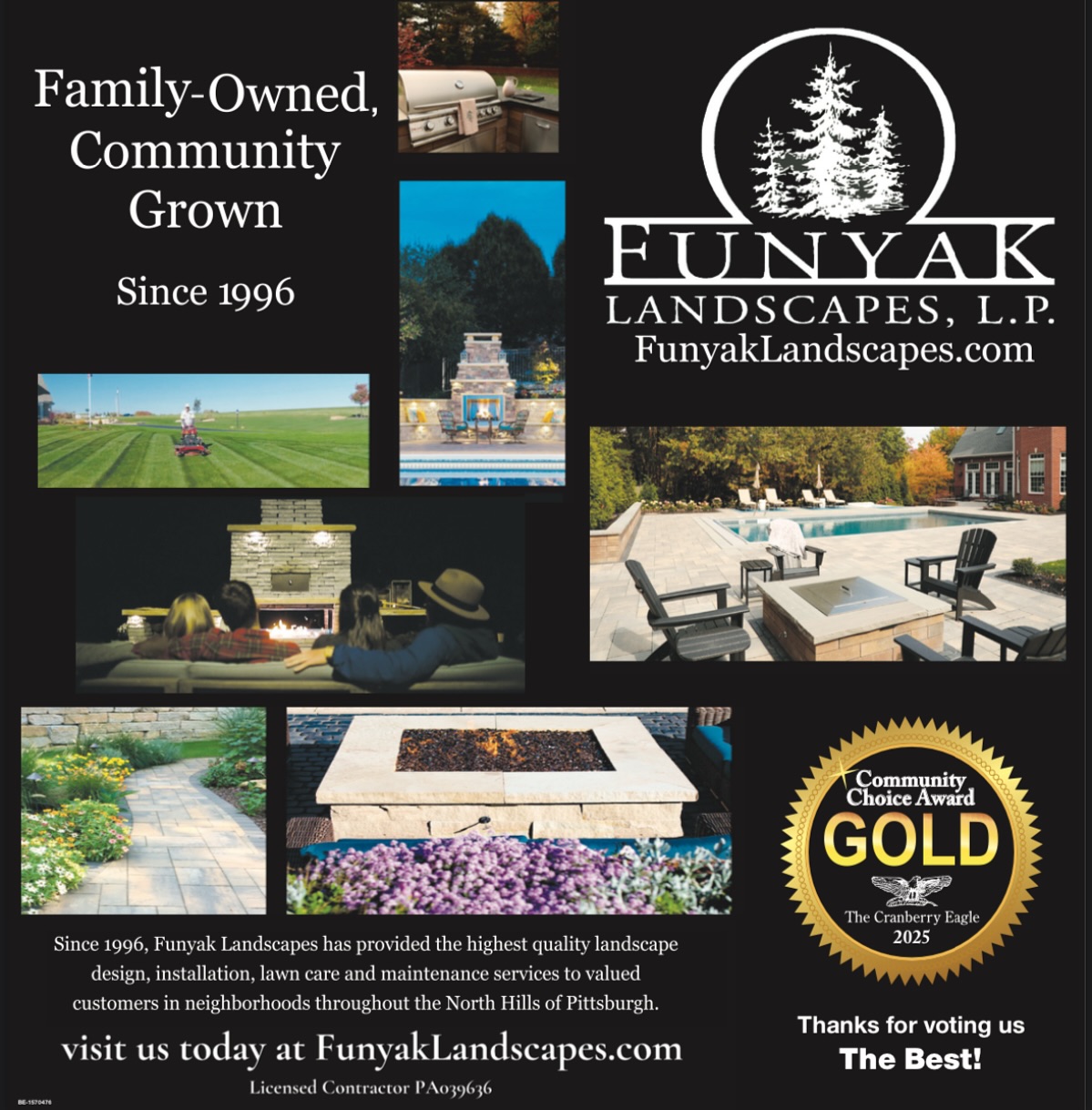 Thank you for voting us the Reader’s Choice Gold winner AGAIN! 🥳 We are so thankful to our customers and the entire Funyak Landscapes team — together bringing the best landscapes to our region!