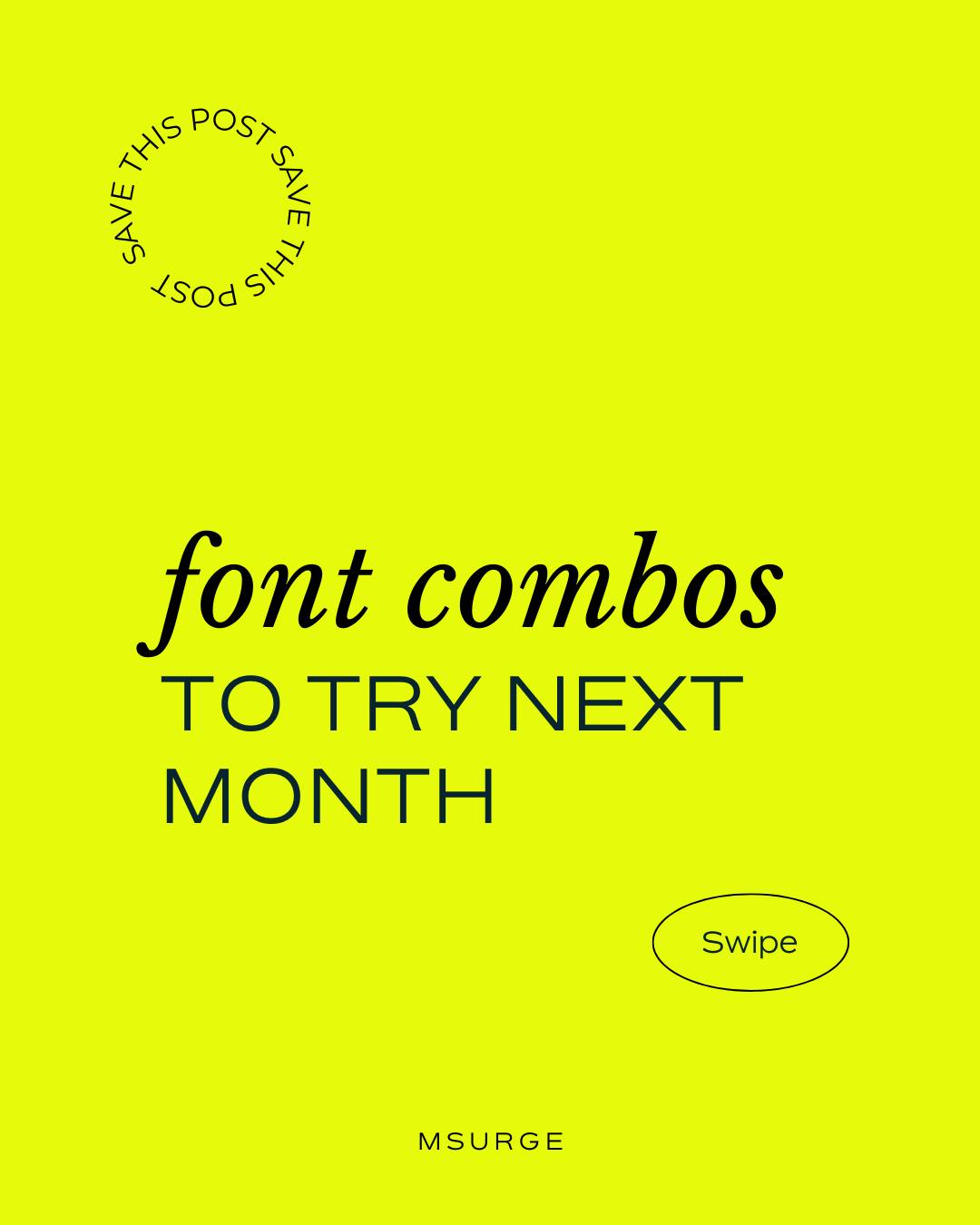 Your next design glow-up starts with the right font combo. ✨ Here's a few font combos to try!