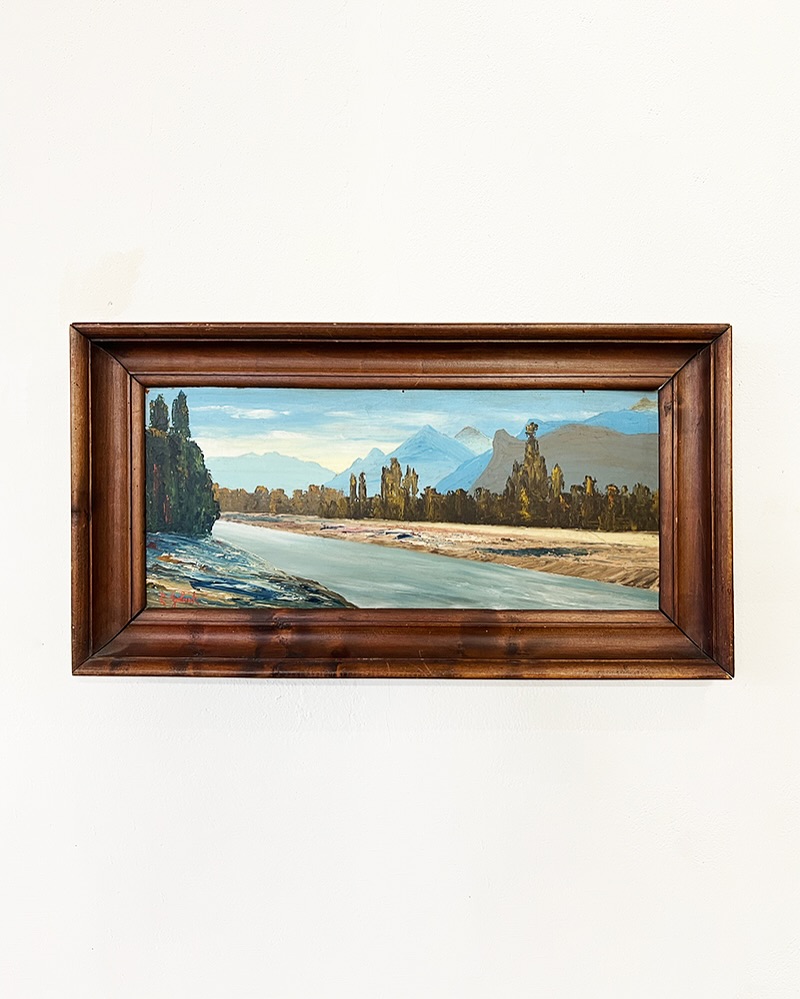 Rivière dans les Alpes
-
Pierre Gobert
Huile sur carton
Signé en bas à gauche : P.Gobert
45 x 83 cm avec cadre
Prix en MP