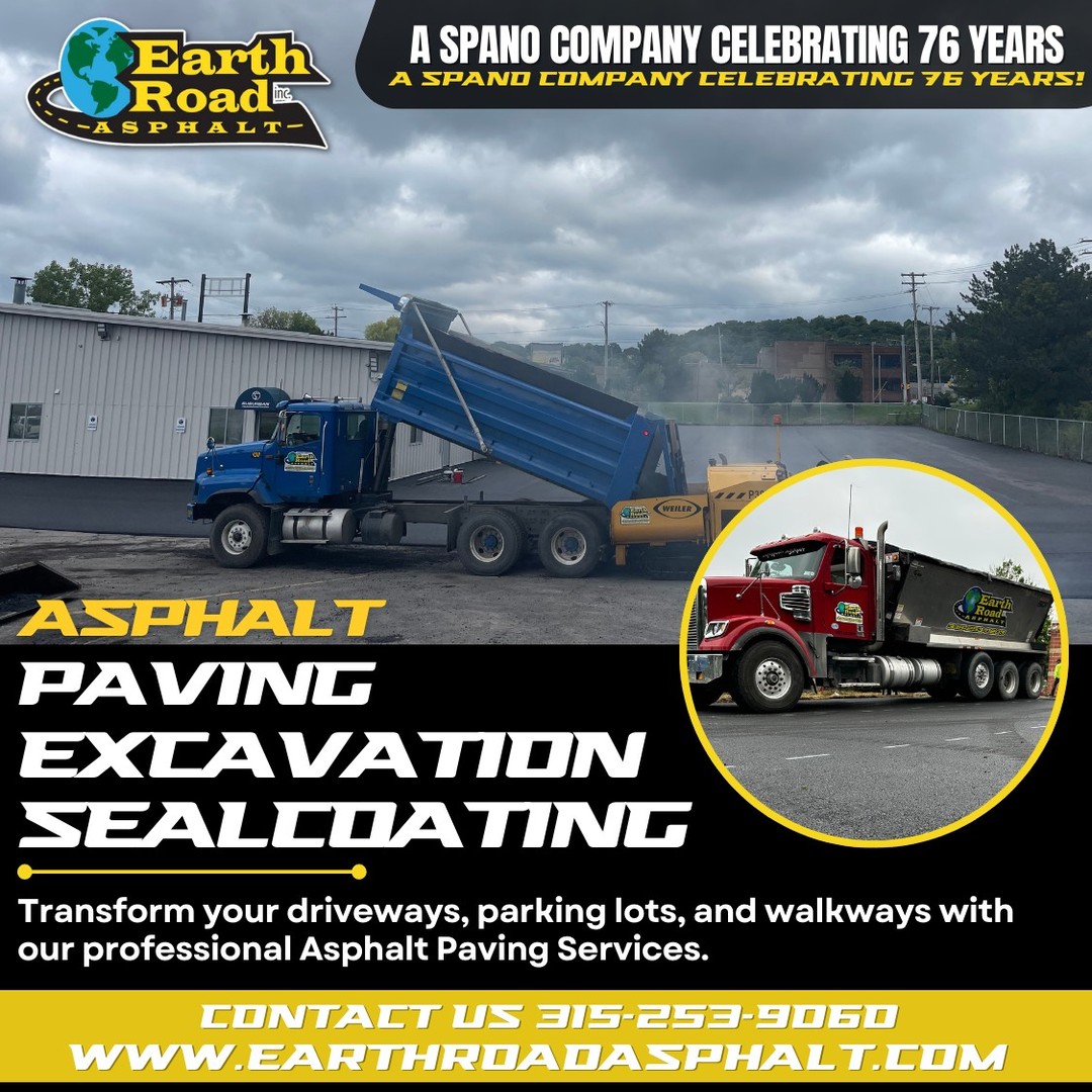 -> TRANSFORM YOUR DRIVEWAYS, PARKING LOTS, AND WALKWAYS
Ready to upgrade your property? Earth Road Inc. Asphalt specializes in transforming driveways, parking lots, and walkways into beautiful, functional spaces. Our experienced team uses premium materials and precise techniques to ensure your new asphalt surfaces not only look great but also stand the test of time and weather. Enhance your curb appeal and make a lasting impression with a professionally paved surface. Whether it's a smooth new driveway, a robust parking area, or safe, sleek walkways, we’ve got you covered.
#CurbAppeal #AsphaltPaving #DrivewayUpgrade #ParkingLotPaving #WalkwayTransformation
CONTACT US FOR YOUR QUOTE TODAY!
315-253-9060
#AsphaltPavingCentralNY #Perfection
#Paving #Milling #Sealcoating #Striping
#AmericanAsphaltWorkers #AsphaltLife #KickingAsphalt!
#AsphaltPavingCentralNY
#madeinamerica🇺🇸 #CommercialPaving #residentialpaving
#blacktop #EarthRoadAsphalt
https://bit.ly/2PwFZoN
277 North St. Bldg. A Auburn, NY 13021