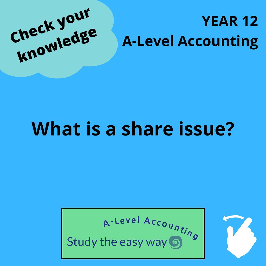 Share issues are a part of the ‘Accounting for limited companies’ topic, so what exactly do we mean by the term ‘share issue’? All the other terms defined within this topic are explained in one of our comprehensive topic videos, available via the website studytheeasyway.com. Why not visit us to find out more about how we can help and support you in your A-Level Accounting studies?
#alevelaccounting #aqaaccounting #alevels2025 #alevelrevision #accountingstudent #alevels