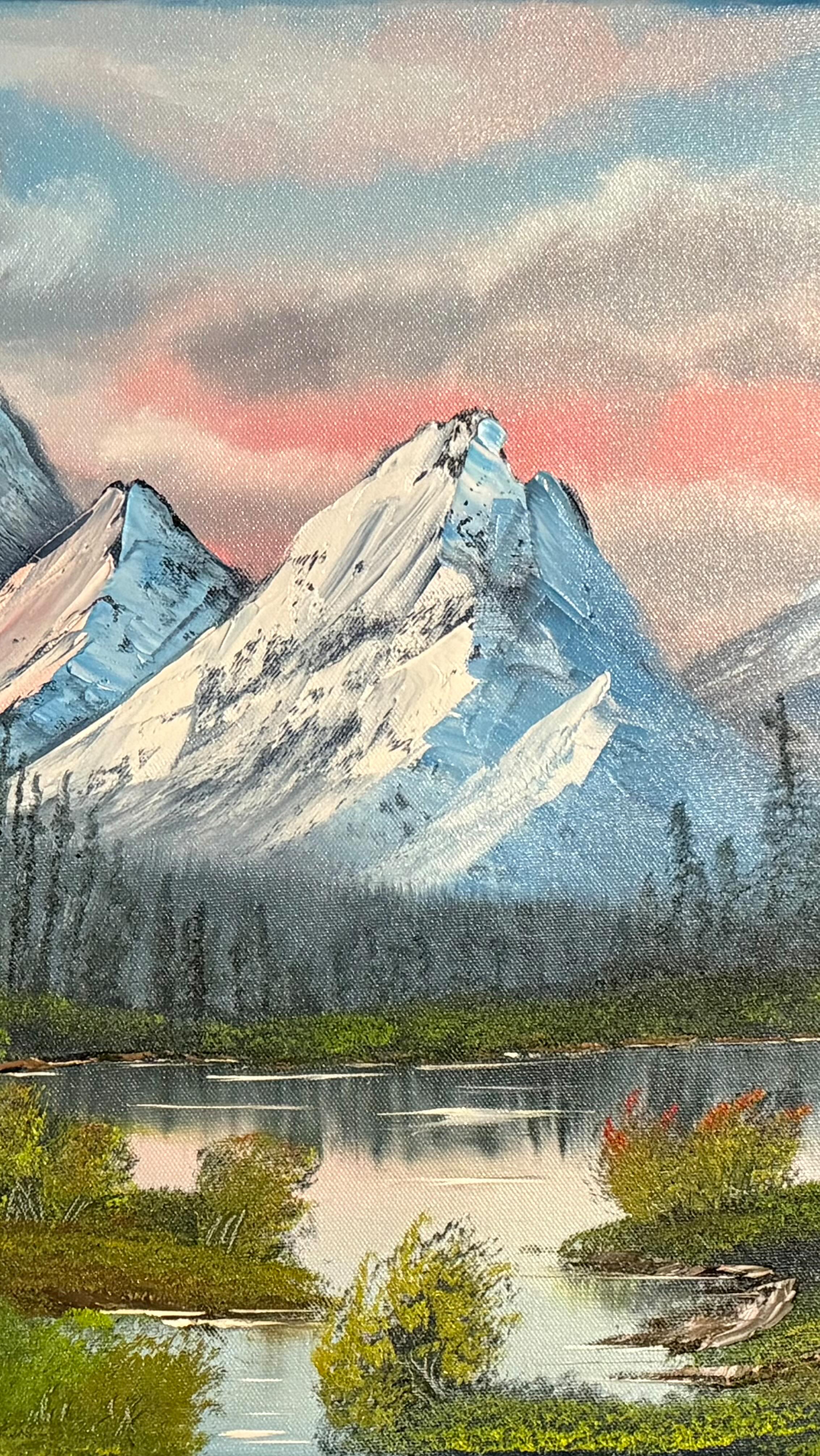 18x24 Oil on Canvas. This was something I came up with tonight. I hadn’t painted in about two weeks. Good to get back to it. #bobross #happytrees #oilpainting #happypainter #timelapse #feelingood