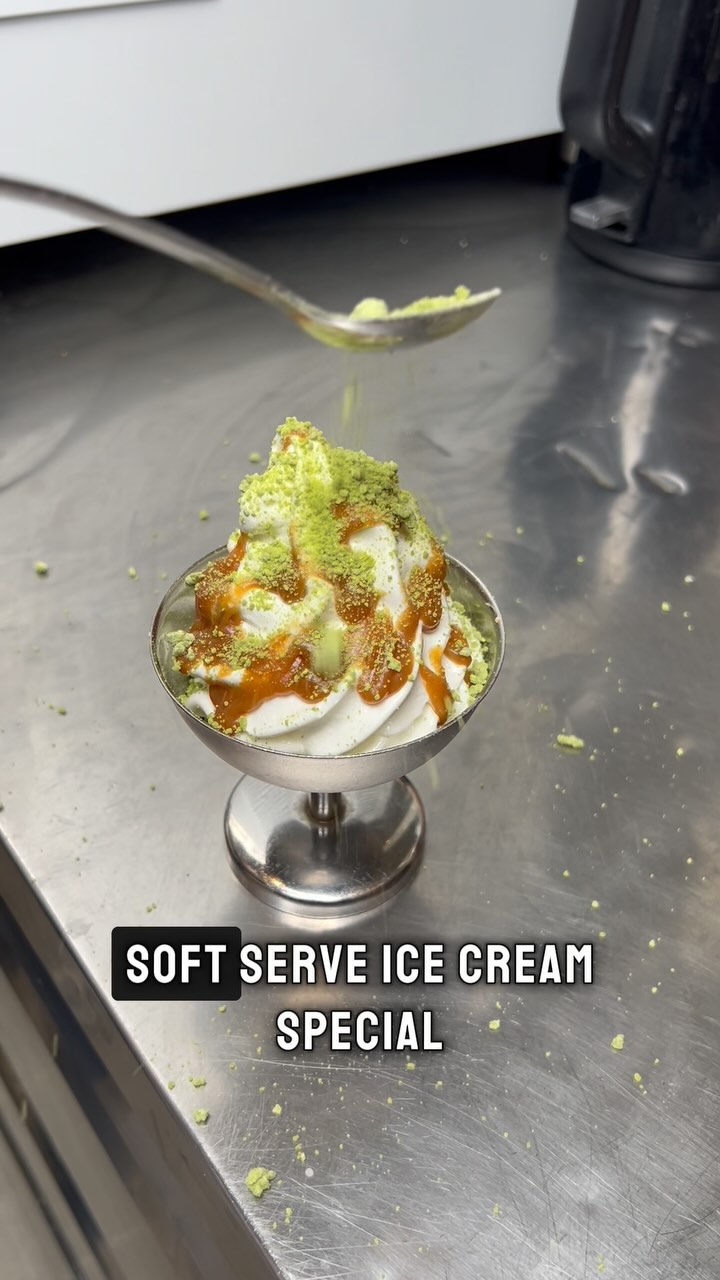 Miso and matcha special for our buffalo milk soft serve 🐃 🍦 🍵