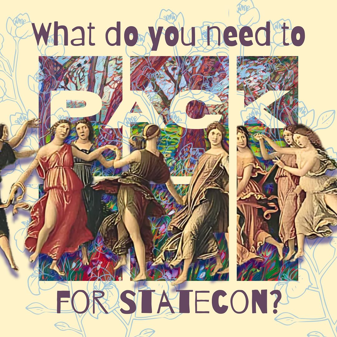 Statecon is in 2 days! Please refer to this list to ensure that you bring everything you need for convention. Remember that these are just recommendations and not completely comprehensive, so you can bring more or less than what is included!