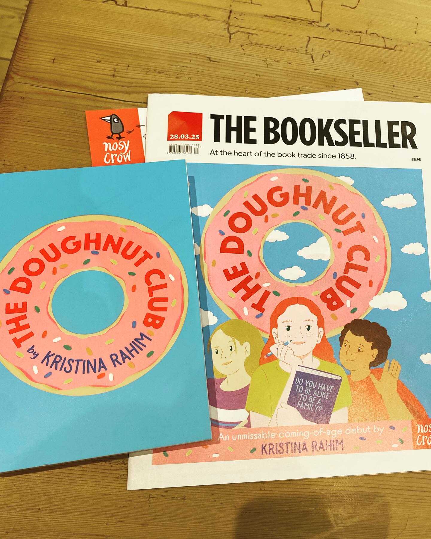 So excited to receive this proof of The Doughnut Club by @krahimwrites! Publishing 8th May, and I’ve heard so many great things about it already. Thank you so much @nosycrow for sending me a proof copy! #childrensbooks