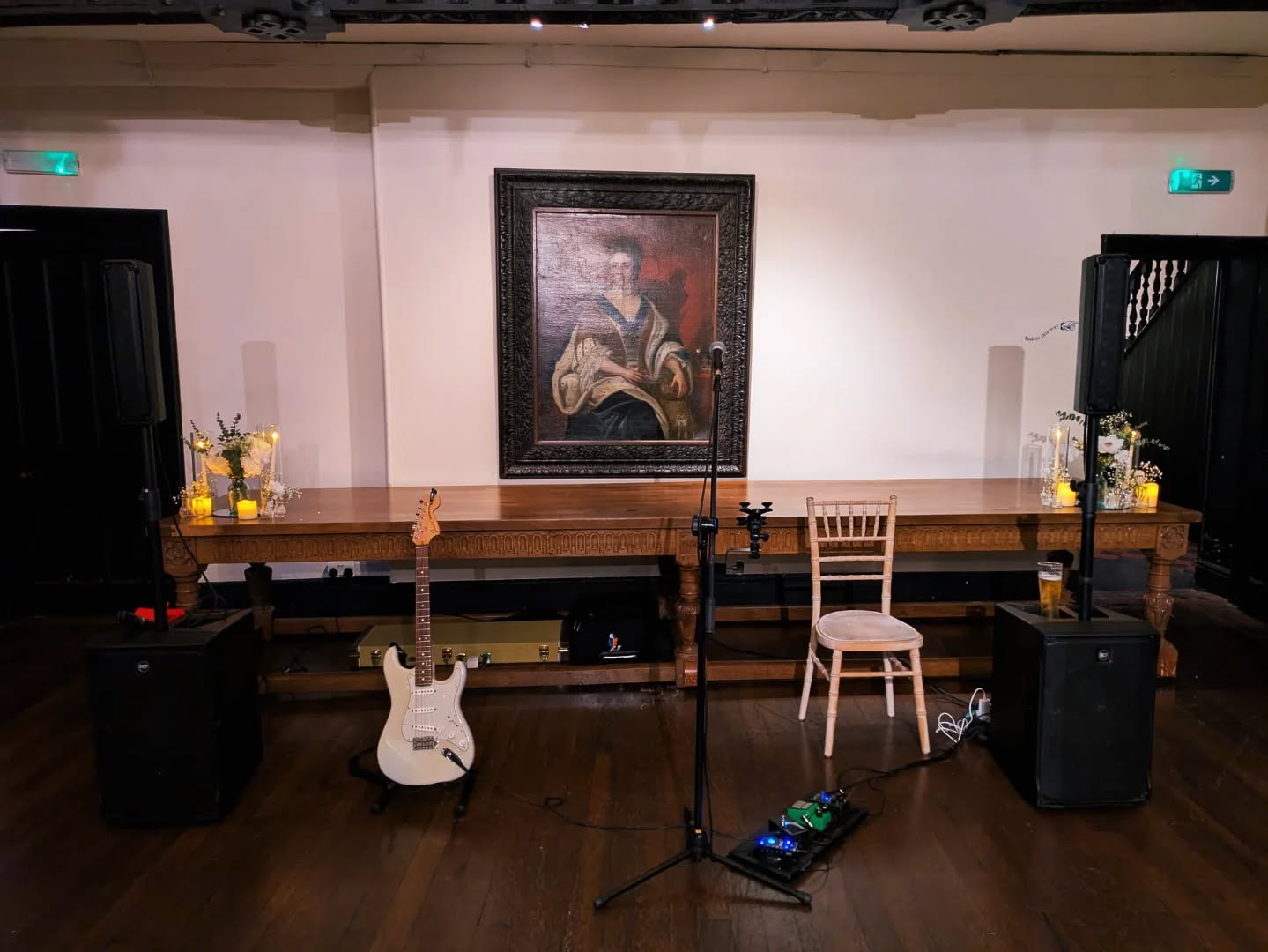 Set up and ready to rock n roll at the beautiful Samlesbury Hall this evening, congratulations Mason & Annelie, let's have a ball!