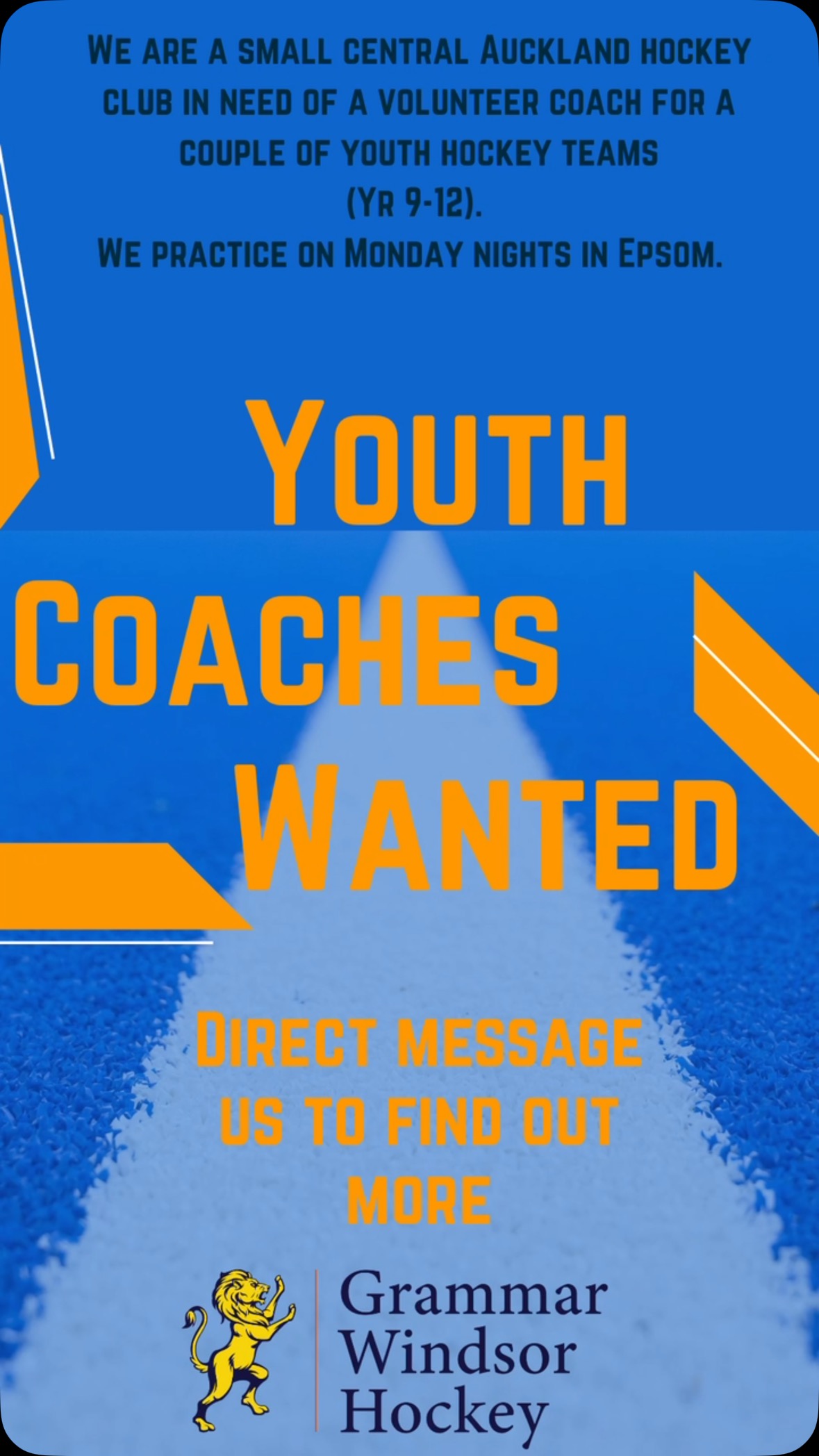 DM for more info. 🙏🏼🦁🍊🏑🏑 aucklandcity #hockeynz #aucklandhockey #coachinglife