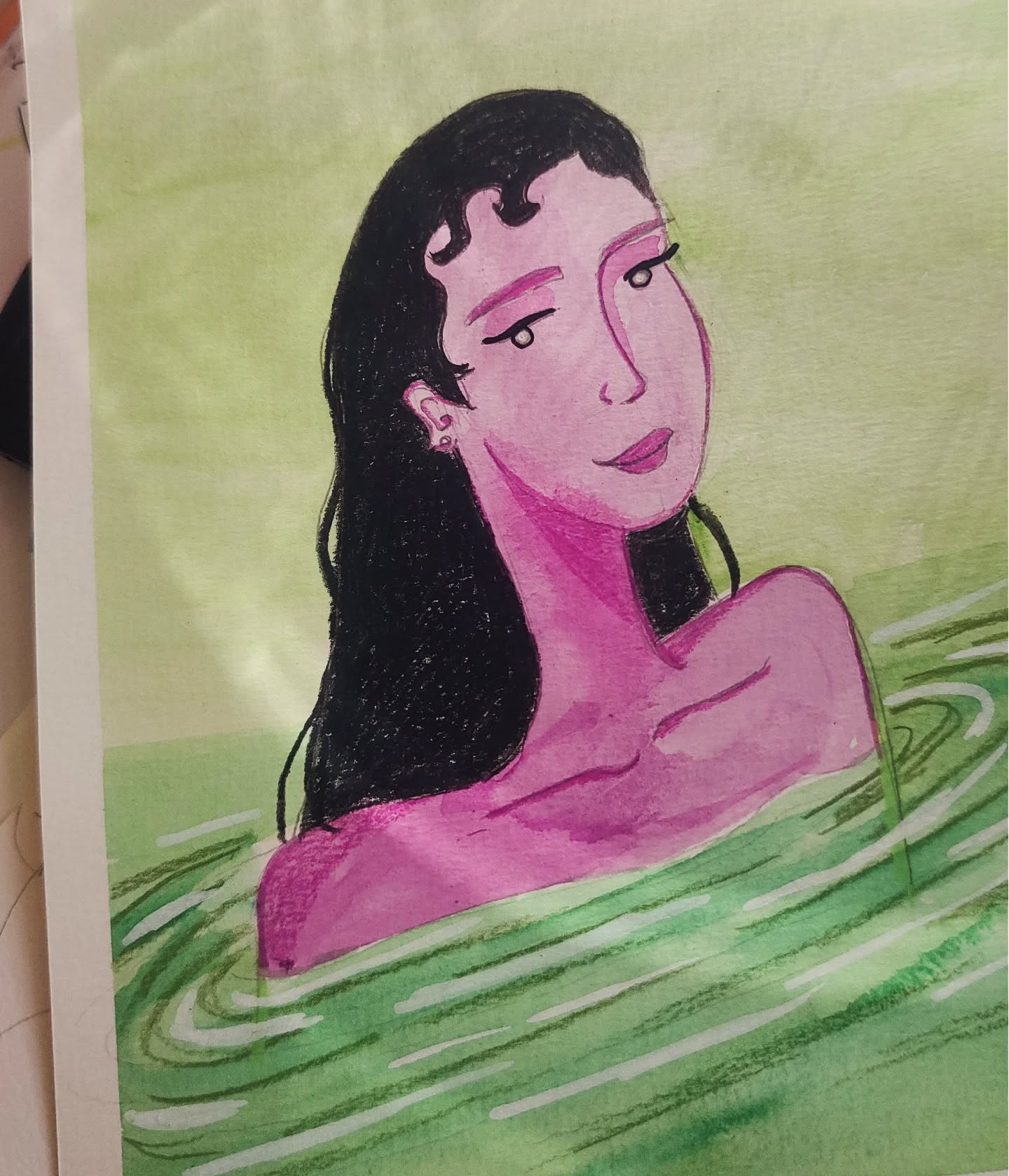 Ninfa dos lagos verdes.