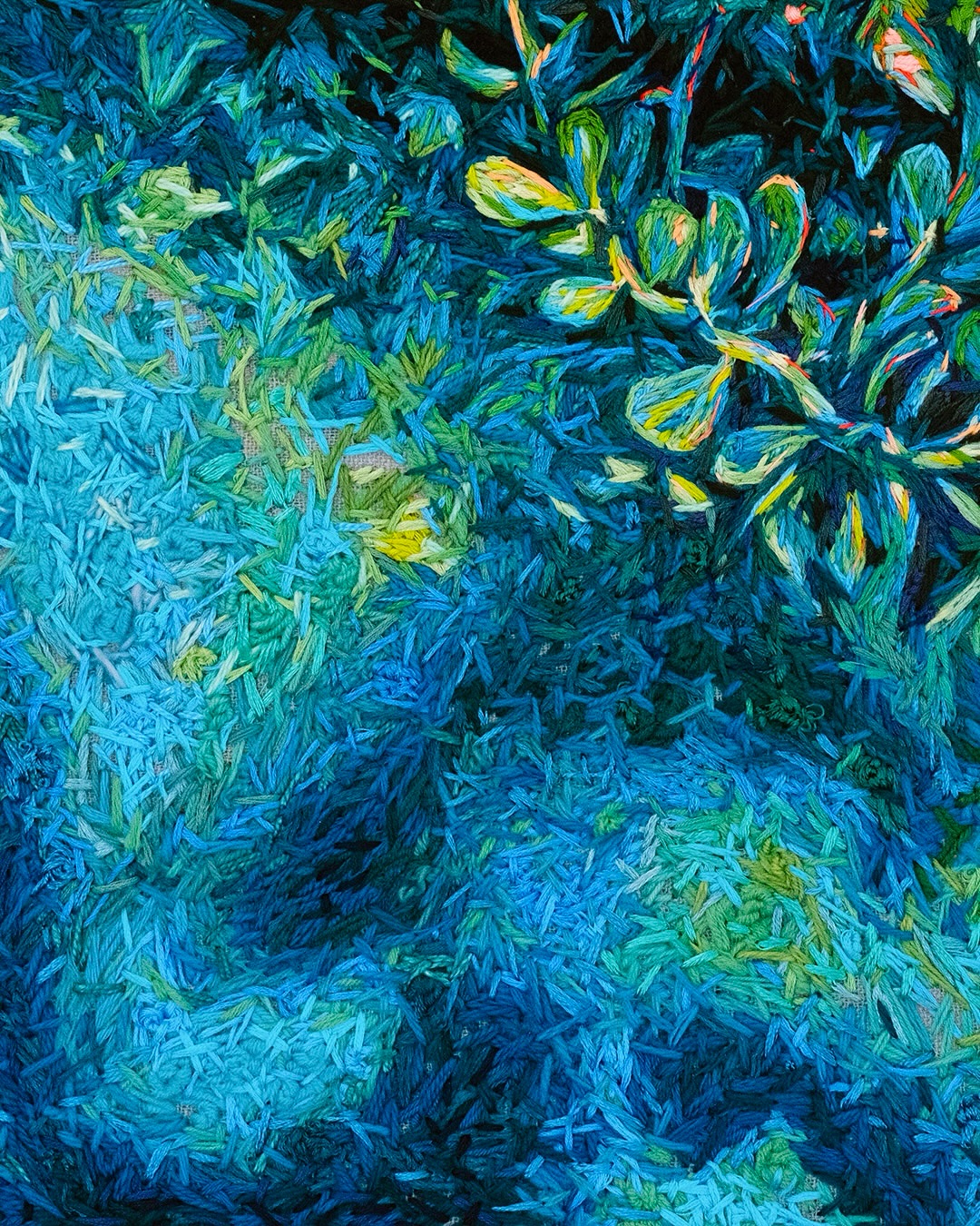 Half Elsewhere
Friends, I’m getting sentimental. This work is an ode to the deep end. I’ve been jumping into a different way of working for this show Head Under Water. Leaning into expression and colour while referencing my film photo (belly) flops. I love the feeling that this work gives me. That moment when you emerge from an epic cannonball or first dive into water. Half in the water, half elsewhere.
@gwyn_studio @kristenmcclarty_art and I will be making a splash on for the debut of the show on the 6th April at @rkcontemporary where we will be sharing ceramic, print and embroidery work.
#embroidery #needlepainting #threadwork #thread #stitched