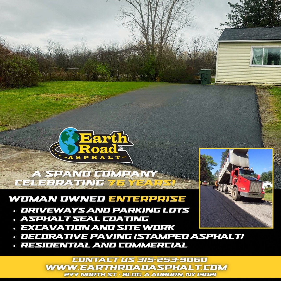 -> DECORATIVE PAVING, EXCAVATION, SITE WORK AND MORE ASPHALT SERVICES
Elevate the aesthetic of your landscape with Earth Road Inc. Asphalt’s decorative paving options. We offer more than just functionality; our services include beautifully designed pavements that complement your property’s style.
Coupled with precise excavation and comprehensive site work, our team ensures that every detail addresses both beauty and structural integrity. Choose us for a blend of artistry and professionalism in every project.
#DecorativePaving #ExcavationExperts #AsphaltServices
CONTACT US FOR YOUR QUOTE TODAY!
315-253-9060
#AsphaltPavingCentralNY #Perfection
#Paving #Milling #Sealcoating #Striping
#AmericanAsphaltWorkers #AsphaltLife #KickingAsphalt!
#AsphaltPavingCentralNY
#madeinamerica🇺🇸 #CommercialPaving #residentialpaving
#blacktop #EarthRoadAsphalt
https://bit.ly/2PwFZoN
277 North St. Bldg. A Auburn, NY 13021
