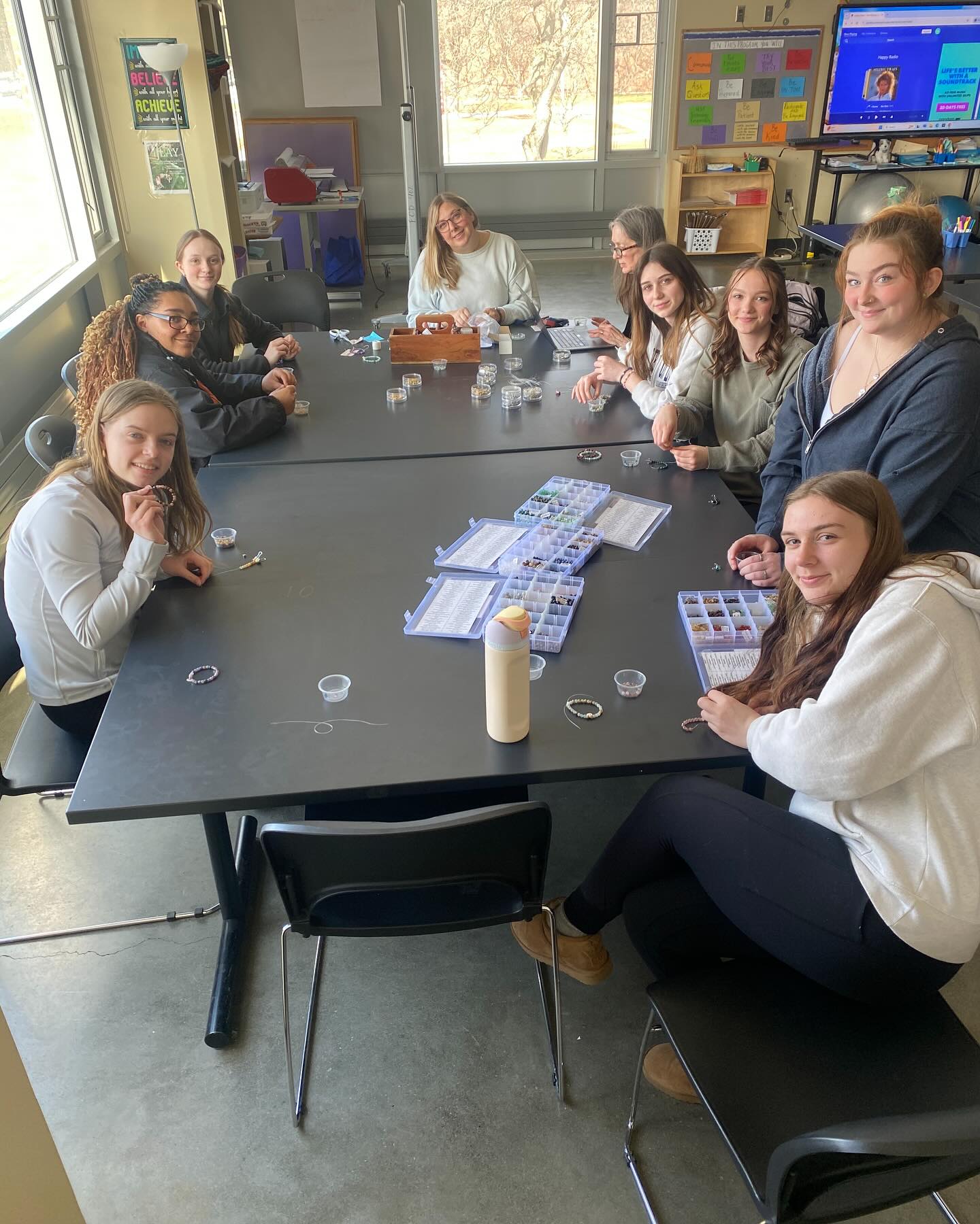 Human services 1 at NCUHS. I’m grateful to share space and conversations with these beautiful people. Thank you. #mentalhealthmatters #suicidepreventionawareness #youmatter #988 #norahbeads