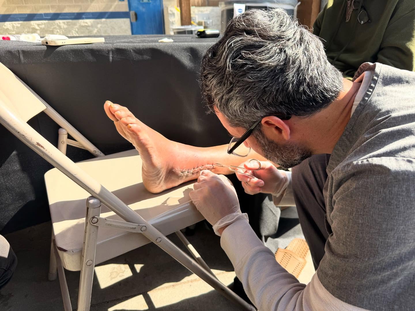 Every bandage tells a story of care, resilience, and hope. ☀️Our clinicians at SoCal Street Medicine are out in the community providing vital wound care for San Diego’s unsheltered population. Together, we’re healing more than wounds — we’re building trust and restoring dignity. 🏙️💙#SoCalStreetMedicine #woundcare #communitycare