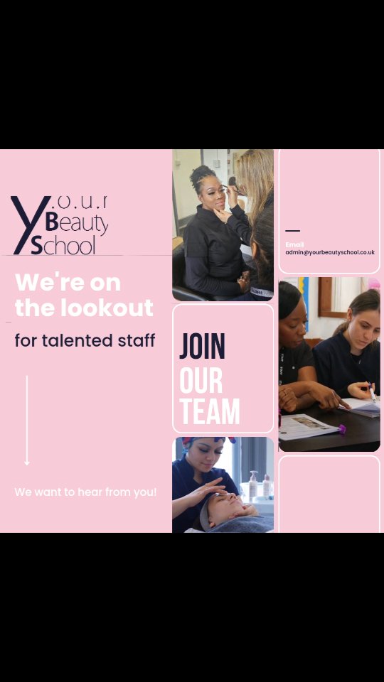 ✨ We’re Hiring! ✨
Y.O.U.R Beauty School is on the lookout for passionate and dedicated individuals to join our team! Whether you’re an experienced Beauty Therapist, Tutor/Assessor and an enthusiastic Teaching Assistant, we want YOU to help inspire and support the next generation of beauty professionals. 💅💖
🔶️ Beauty Therapy Tutor/Assessor 🔶️
✅️ Teach NVQ Level 1-3 Beauty Therapy courses
✅️ Support and guide students aged 13-19
✅️ Plan, deliver, and evaluate creative learning experiences
✅️ Term-time, 3 days a week (up to 30 hours)
✅️ Industry experience and Assessor qualification required
🔷️ Teaching Assistant 🔷️
✅️ Support beauty therapy theory & practical classes
✅️ Work with students 1-1 or in small groups
✅️ Help develop personalized learning activities
✅️ Term-time, 3 days a week (up to 30 hours)
✅️ Experience with Special Educational Needs (SEN) or managing challenging behaviour a plus
If you’re passionate about working with young people and have the drive to make a difference in education, we’d love to hear from you! 🌟
📩 Apply via the link in our bio and join our vibrant, inclusive team!
#BeautyTutor #TeachingAssistant #BeautySchoolJobs #NVQBeautyTherapy #MakeADifference #InspireTheFuture #EducationJobs #YOURSBeautySchool #JoinOurTeam #wearehiringnow‼️