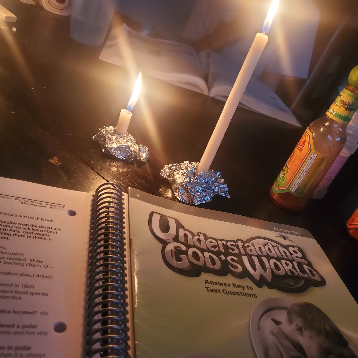 Homeschooling by candlelight today because the city power is out here in Kampala, where the house has no battery bank. Also showered and ate breakfast by it as well. Maybe candlelight homeschooling should be a tradition.
#candlelight #thisafricanhomestead #homesteading #homeschooling #greenpastureshomestead