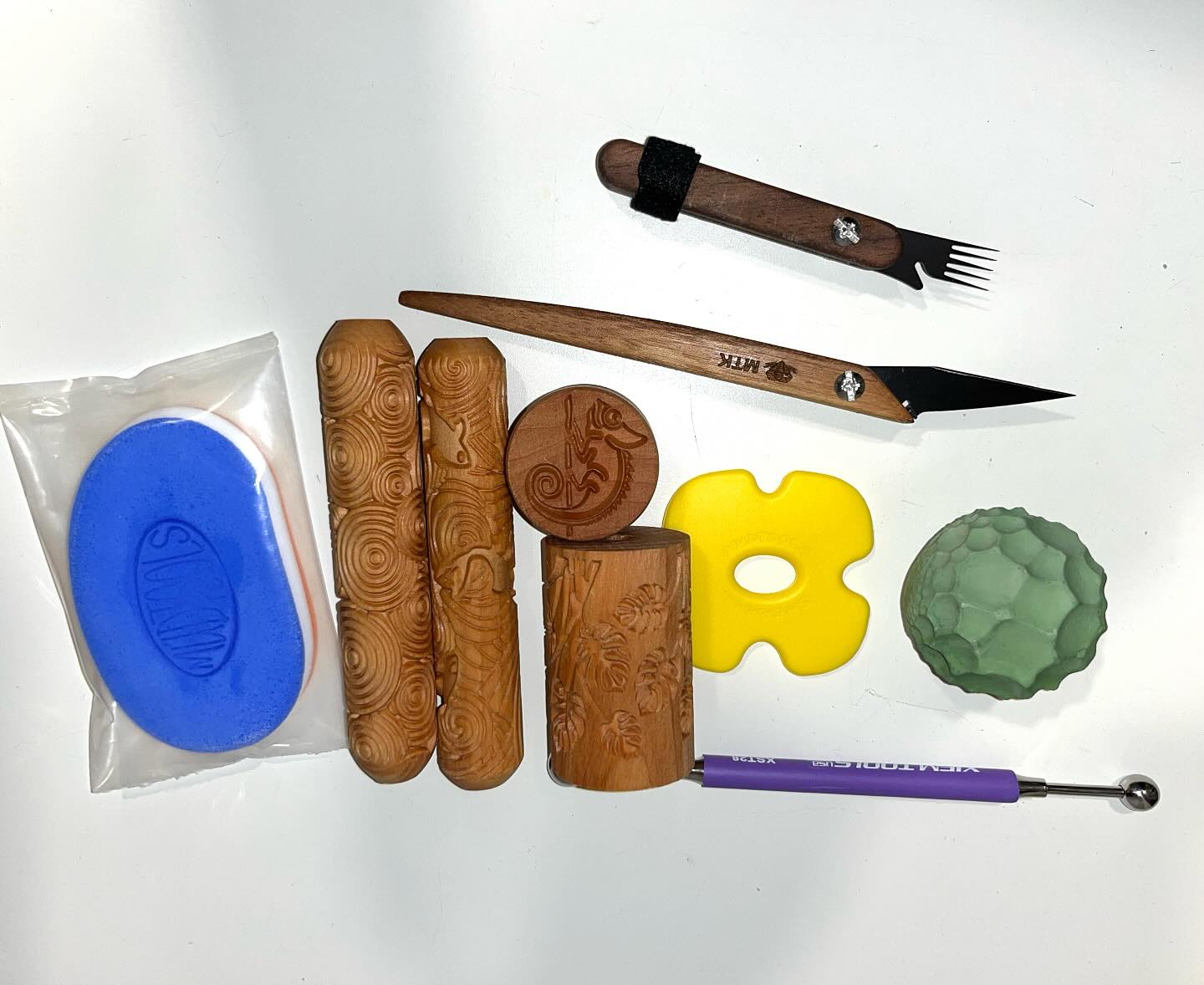 Stay tuned for new creations with my NCECA purchases! #mkmpotterytools #diamondcoretools #mudtoolsponges #olanderearthworks #mudtoolsrib #xiemtools