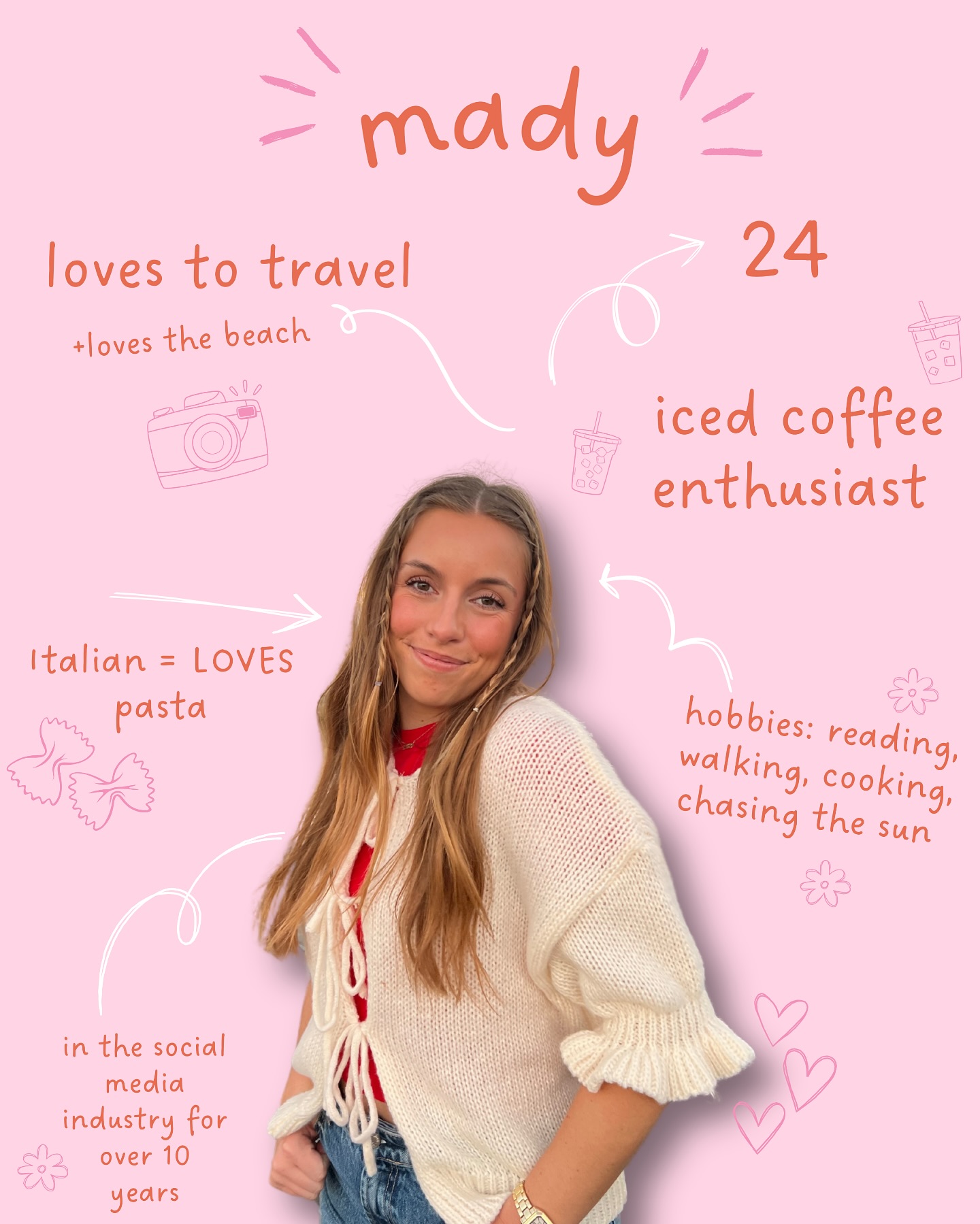 Meet Mady – the founder of Social by Sunrise and the creative heart behind it all. 🌅
With over 10 years in the social media marketing world, Mady has worked with top-tier brands like IvoryElla🐘 (1M+ followers) and countless local businesses—helping each one grow, connect, and thrive online.✨
She’s a traveler, a visionary, and she’s building an agency designed for real results and lasting impact. 🩷🩷
#MeetTheFounder #SocialBySunrise #WomenInBusiness #SocialMediaMarketing #CreativeAgency #SmallBusinessSupport #BrandGrowth #SocialMediaExpert