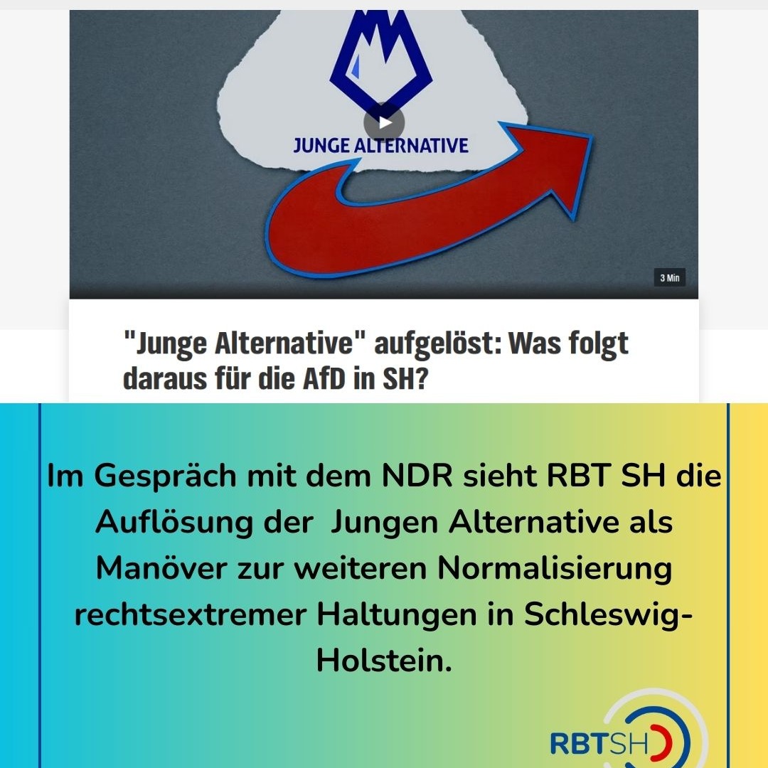 „Im April 2023 stufte das Bundesamt für Verfassungsschutz die "Junge Alternative" als gesichert rechtsextremistische Bestrebung ein. Die JA propagiere ein völkisches Gesellschaftskonzept, so der Verfassungsschutz. Staatsangehörige mit Migrationshintergrund würden als Deutsche zweiter Klasse abgewertet. Eben dieses Volksverständnis stehe im Widerspruch zum Grundgesetz. Laut Lasse von Bargen vom Regionalen Beratungsteam gegen Rechtsextremismus in Schleswig-Holstein vertreten auch führende Funktionäre der JA in Schleswig-Holstein entsprechende Positionen.
Er sieht die Neustrukturierung der AfD-Jugend als strategisches Vorgehen: "Ich sehe da tatsächlich vor allen Dingen ein strategisches Manöver, was damit zu tun hat, dass sich Parteien oder parteinahe Strukturen nicht so ohne Weiteres verbieten lassen." Eine parteiinterne Organisation sei juristisch deutlich besser vor einem möglichen Verbot geschützt, als ein unabhängiger Verein“(NDR Online, 2.4.2025)
Den vollständigen Text sowie den Beitrag im Schleswig-Holstein Magazin des NDR -Fernsehens findet ihr hier:
https://www.ndr.de/nachrichten/schleswig-holstein/Junge-Alternative-aufgeloest-Was-folgt-daraus-fuer-die-AfD-in-SH,jungealternative126.html