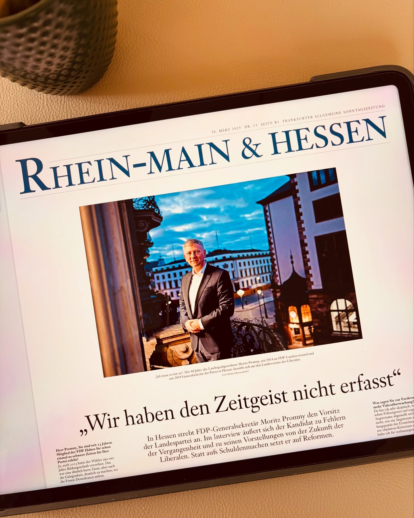 Im Interview mit der Frankfurter Allgemeinen Sonntagszeitung @faz habe ich auf die vergangene Bundestagswahl zurückgeblickt und meine Vorstellungen für die Zukunft der Partei geschildert. Schaut gerne rein!🗞️