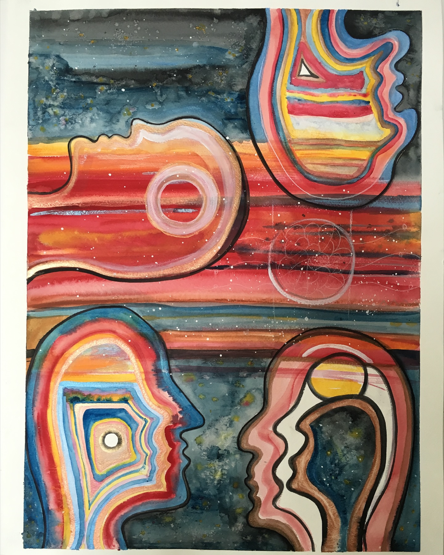 The Astrology of April🔥
With the fire and spice of Aries season and the influence of dreamy yet delusional Neptune, we’re in for an adventure to say the least.
This month is brimming with transformative energies with significant planetary movements that continue to invite reflection, healing, and new beginnings. With the kick off of Neptune entering Aries, we find ourselves collectively in a new direction. As mentioned before, ideologies and illusions can become inflamed, but on the bright side, we may start to feel more momentum to build our dreams and visions.
There is also a lot going on in the sign of Pisces for the first half of the month; with Saturn, N. Node, Venus Rx, and Mercury Rx all jumbled up together, we may feel a bit of confusion, stifled in our direction or simply revisiting old patterns. However, in the second half of the month, Mercury and Venus both go direct, so we will finally find ourselves with more clarity and a boost in our every day routines and relationships. Mars is also a key player here as he finishes up his time in Cancer (thank God) and enters Leo on April 18th. Mars will be opposing Pluto for the third time in the last year plus, so it will almost feel like a finale of something it’s been trying to resolve in the domain of home and family. This can apply to everyone personally differently- look to where Cancer is in your chart. It’s another jam packed month overall, but remember we signed up for this shitshow 😹
Full write in the Patreon.
Artwork by Me , “Where is My Mind” Watercolor on paper, 2016.