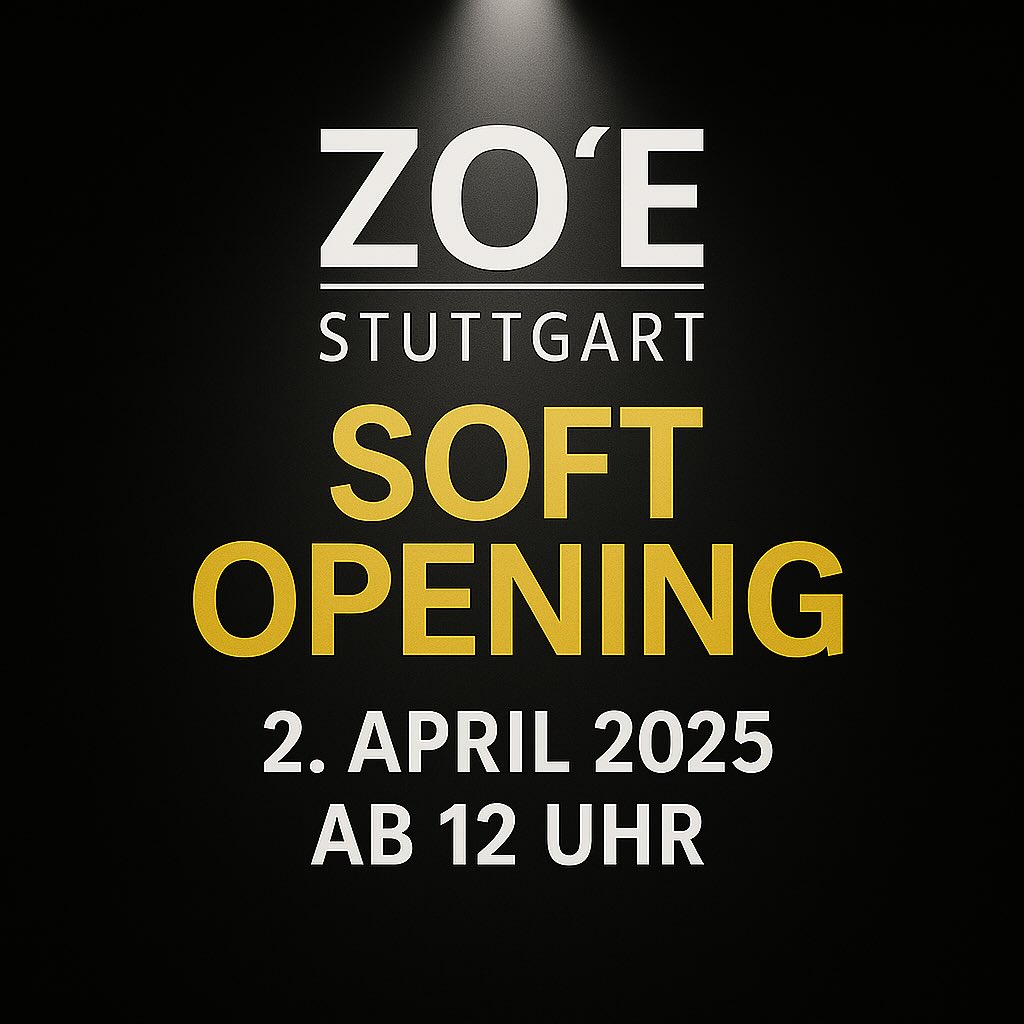 ZOE öffnet wieder ihre Türen – und du bist eingeladen!
Am 02.04.2025 ab 12 Uhr feiern wir unser Soft Opening.
Komm vorbei und gönn dir gute Drinks, entspannte Beats und tolle Vibes.
ZOE – your new place to be.
Markier deine Crew – wir freuen uns auf euch!
#zoestuttgart #softopening #stuttgartbars #wiedereröffnung #shisha #stuttgart #endlichzurück #zoeisback