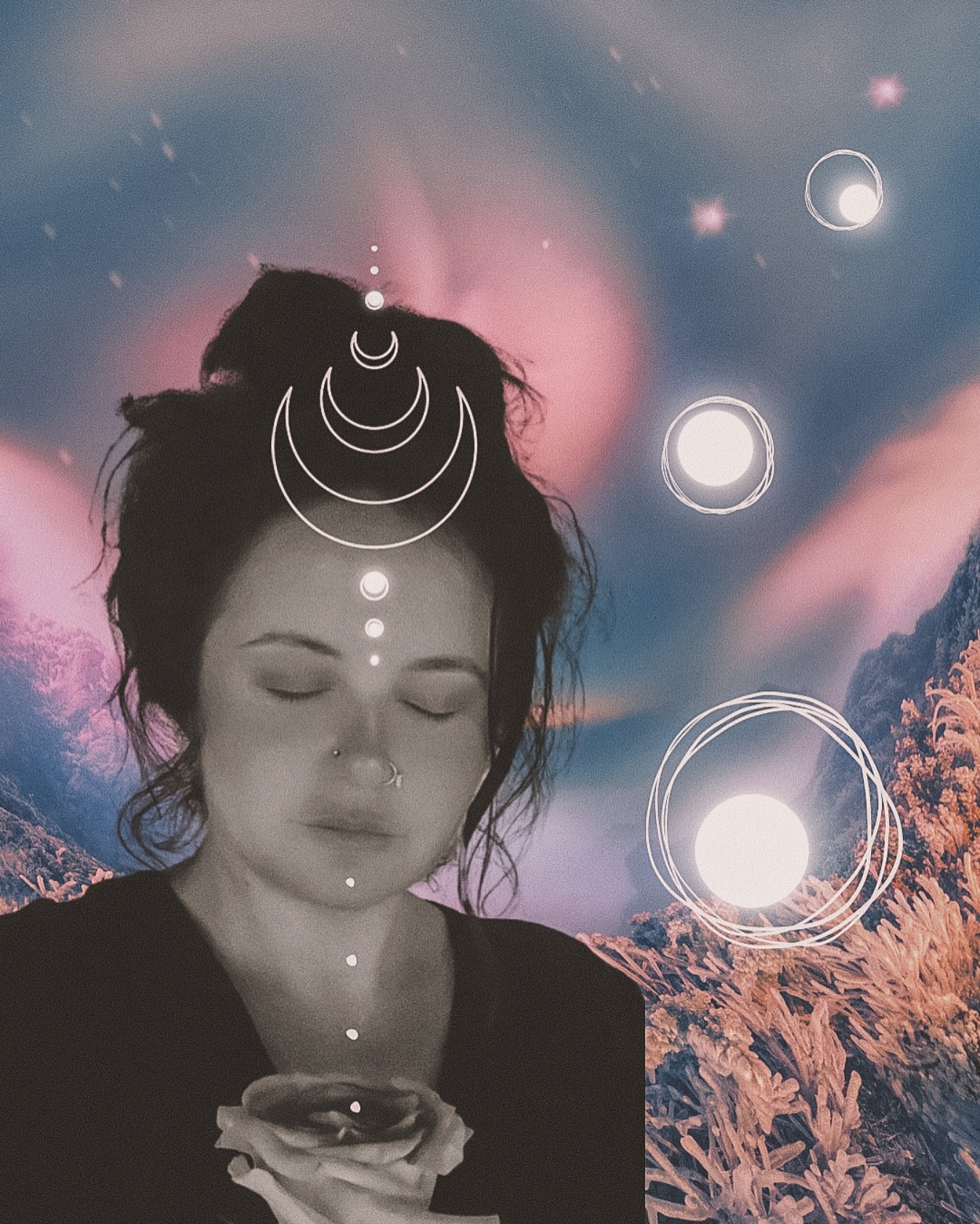 The void surrounds you, but it is not empty. It hums with possibility, a deep and resonant silence filled with the whispers of potential. There is no direction, no map, no preordained path. And yet, there is a presence here—
For a moment, allow yourself to surrender to this weightlessness, to the great unknowing.
The mind may search for answers, for coordinates, for certainty—but here, in the embrace of the void, there is only the truth of the present moment. A vast openness, where anything can emerge.
What if being lost was not something to fear, but a doorway to the greatest adventures? What if this uncertainty is an invitation, a blank page upon which you can create?
Will you choose freedom or fear?
🩷Ebony