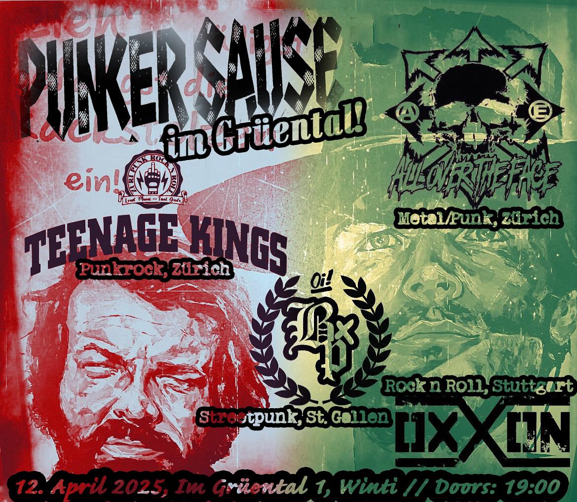 Teenage Kings an der Punkersause im Grüntal🤘12. April, ab 19 Uhr, im Grüntal 1 Winerthur. #teenagekings
#garagepunkrocknroll
#Züripunk #swisspunk #garagepunk #allovertheface #oxxon